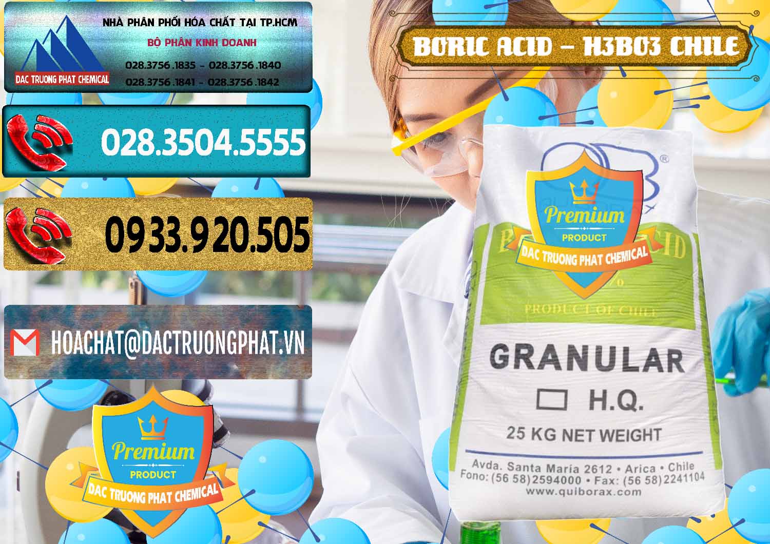 Cung cấp - bán Acid Boric – Axit Boric H3BO3 99% Quiborax Chile - 0281 - Nhà phân phối _ bán hóa chất tại TP.HCM - hoachatdetnhuom.com