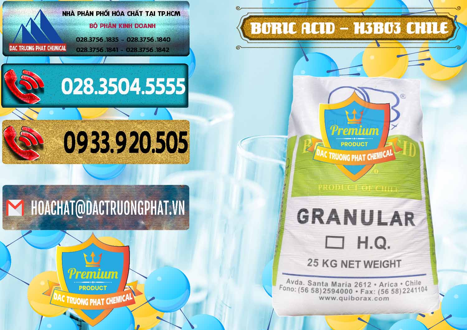 Chuyên bán _ phân phối Acid Boric – Axit Boric H3BO3 99% Quiborax Chile - 0281 - Nơi nhập khẩu - cung cấp hóa chất tại TP.HCM - hoachatdetnhuom.com