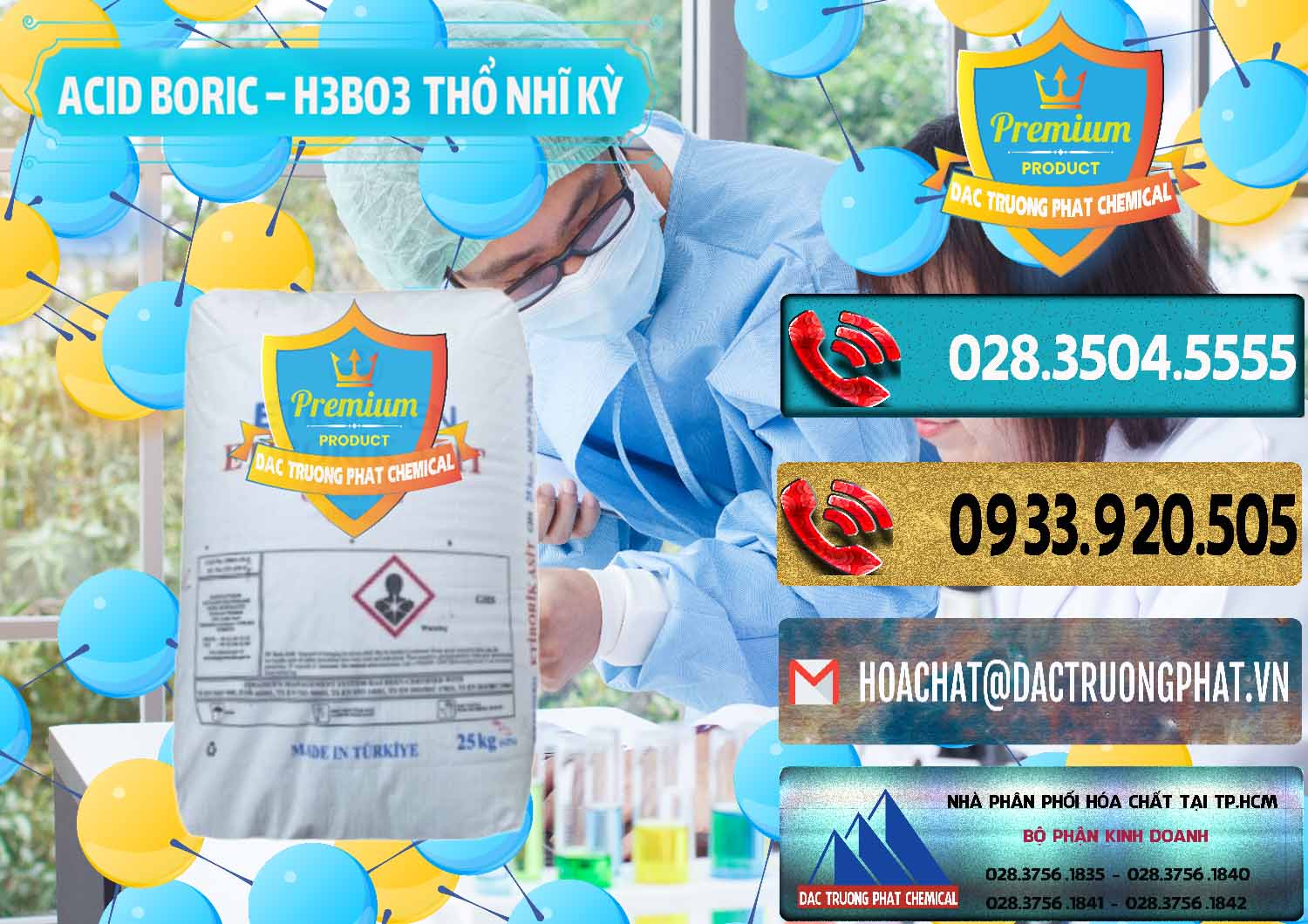 Nhà phân phối - bán Acid Boric – Axit Boric H3BO3 Etimaden Thổ Nhĩ Kỳ Turkey - 0369 - Cty kinh doanh - phân phối hóa chất tại TP.HCM - hoachatdetnhuom.com