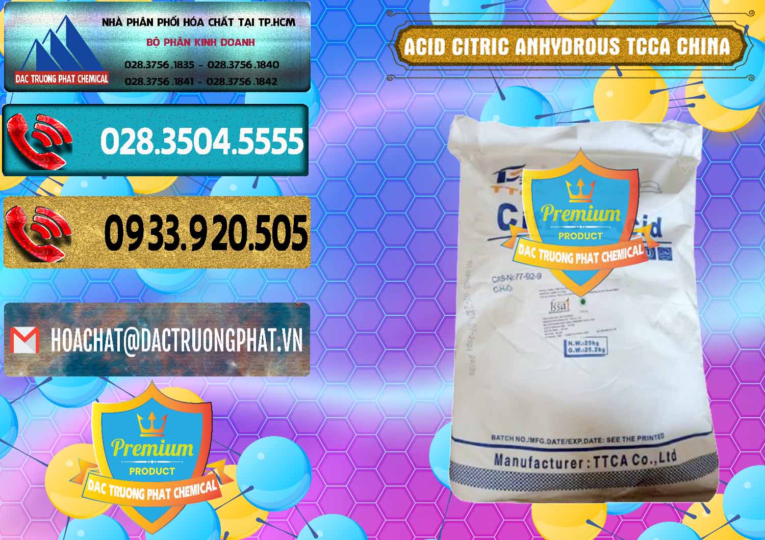 Nơi bán và cung ứng Acid Citric - Axit Citric Anhydrous TCCA Trung Quốc China - 0442 - Nhà nhập khẩu & phân phối hóa chất tại TP.HCM - hoachatdetnhuom.com