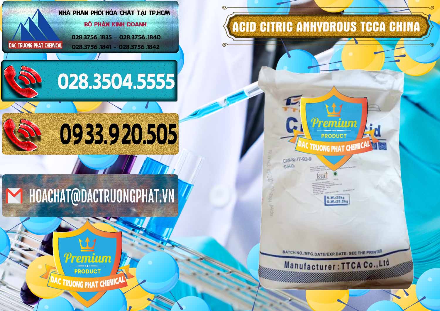Cty chuyên bán ( phân phối ) Acid Citric - Axit Citric Anhydrous TCCA Trung Quốc China - 0442 - Cty chuyên nhập khẩu và cung cấp hóa chất tại TP.HCM - hoachatdetnhuom.com