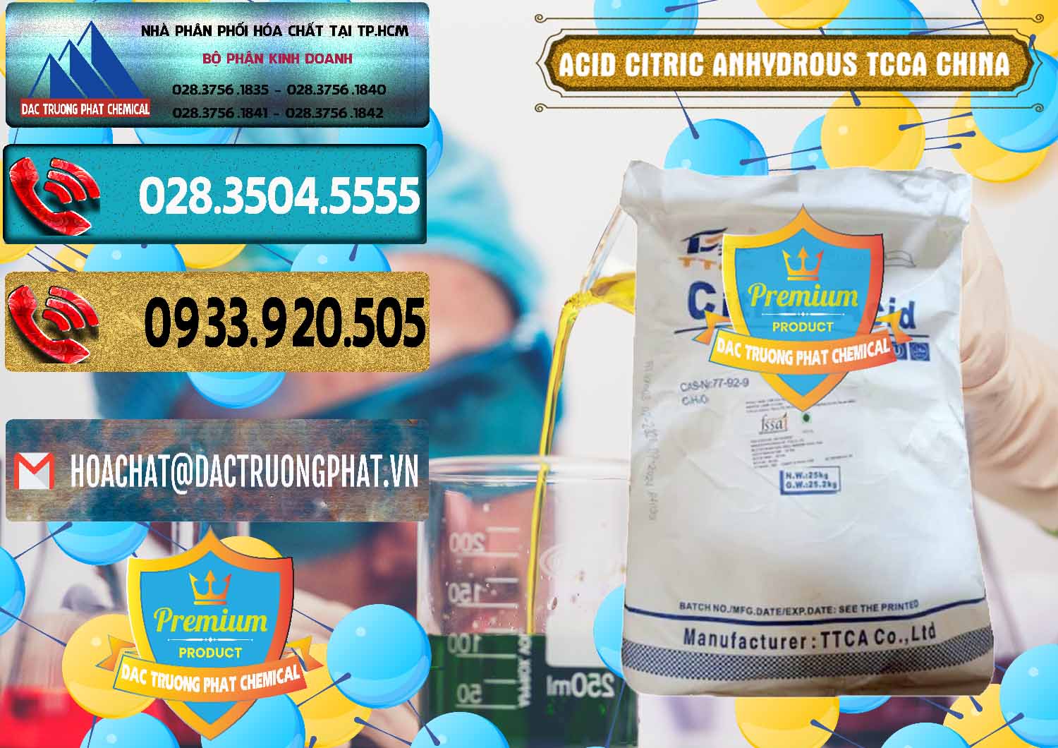 Công ty nhập khẩu và bán Acid Citric - Axit Citric Anhydrous TCCA Trung Quốc China - 0442 - Nơi chuyên cung cấp & bán hóa chất tại TP.HCM - hoachatdetnhuom.com