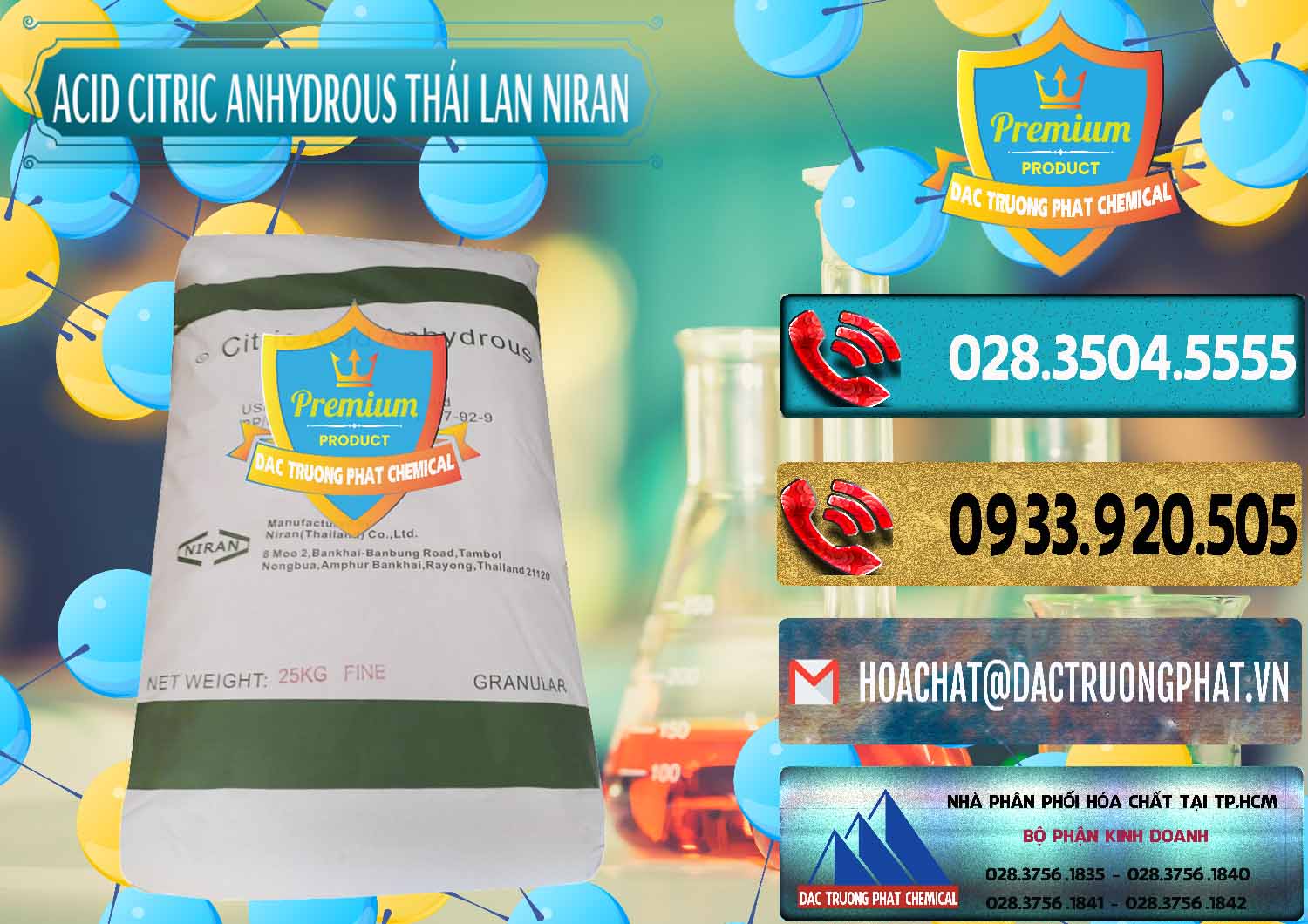 Đơn vị chuyên bán & cung ứng Acid Citric - Axit Citric Anhydrous - Thái Lan Niran - 0231 - Cty nhập khẩu và phân phối hóa chất tại TP.HCM - hoachatdetnhuom.com