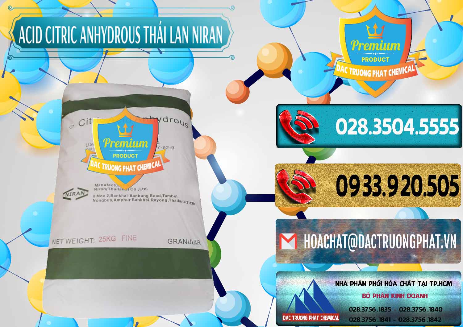 Bán _ phân phối Acid Citric - Axit Citric Anhydrous - Thái Lan Niran - 0231 - Nơi chuyên bán - cung cấp hóa chất tại TP.HCM - hoachatdetnhuom.com