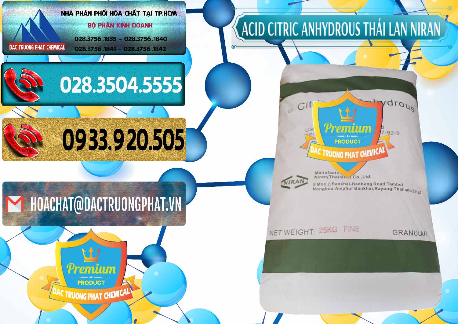 Cty cung cấp ( bán ) Acid Citric - Axit Citric Anhydrous - Thái Lan Niran - 0231 - Chuyên cung cấp _ bán hóa chất tại TP.HCM - hoachatdetnhuom.com