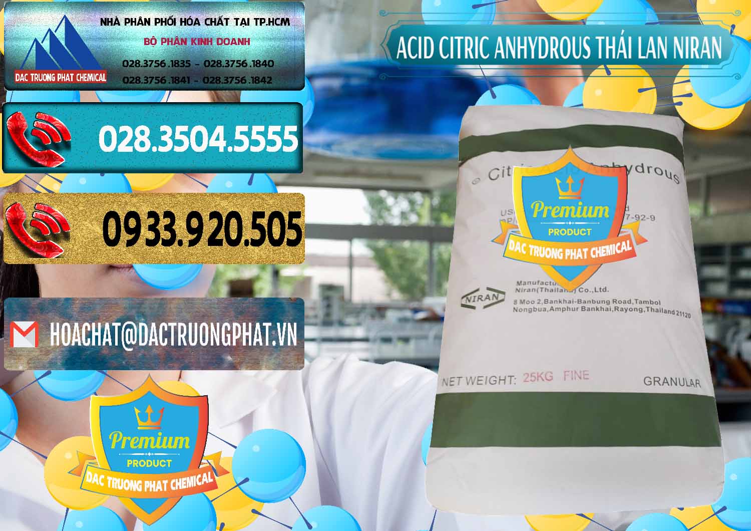 Đơn vị cung cấp và bán Acid Citric - Axit Citric Anhydrous - Thái Lan Niran - 0231 - Cty cung cấp _ bán hóa chất tại TP.HCM - hoachatdetnhuom.com