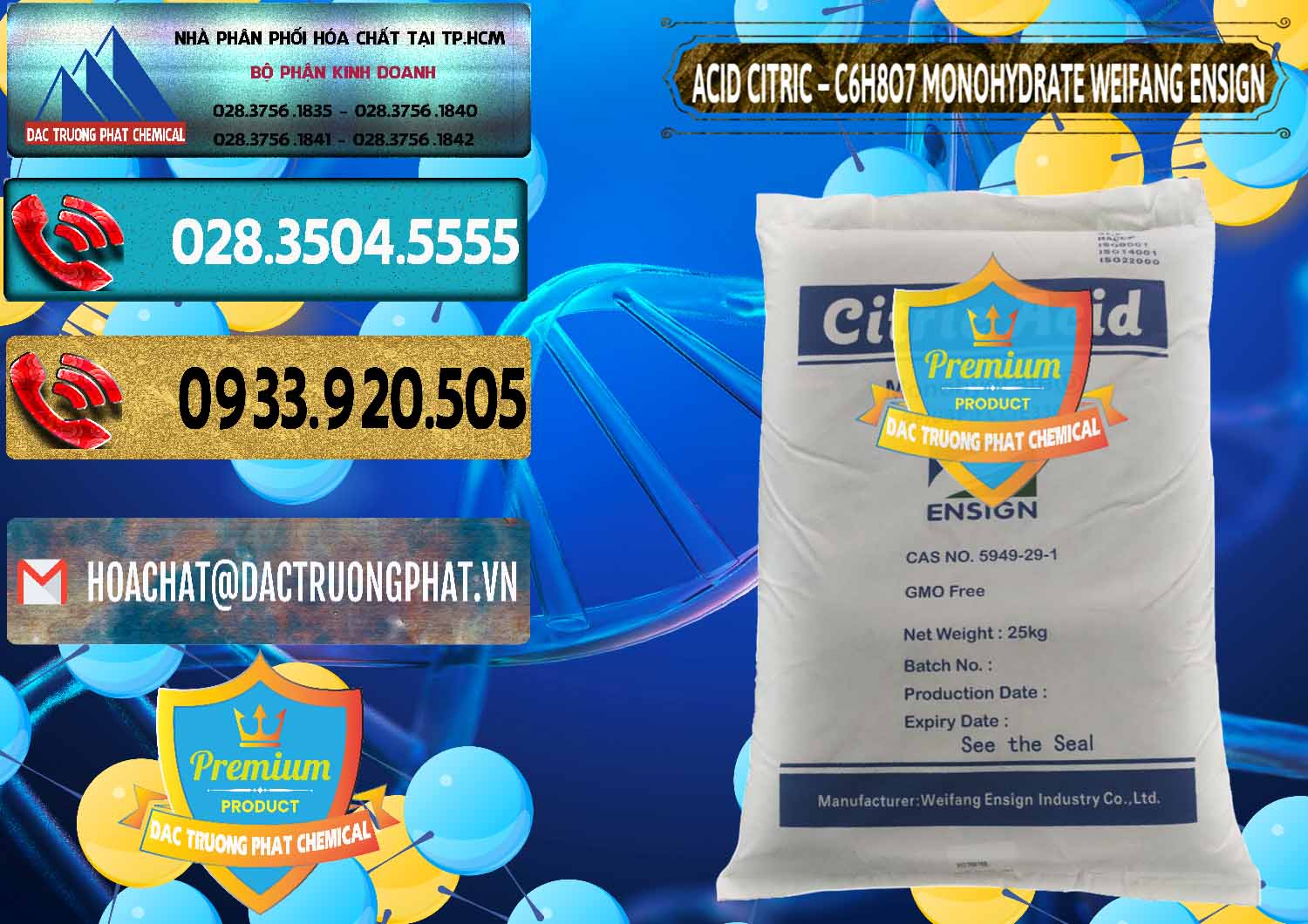 Nơi chuyên nhập khẩu - bán Acid Citric - Axit Citric Monohydrate Weifang Trung Quốc China - 0009 - Cty chuyên cung cấp - bán hóa chất tại TP.HCM - hoachatdetnhuom.com