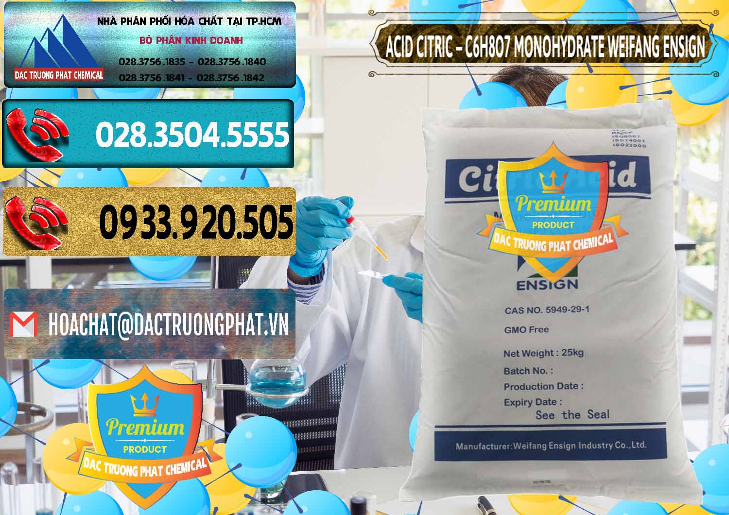 Cty bán - cung cấp Acid Citric - Axit Citric Monohydrate Weifang Trung Quốc China - 0009 - Nơi cung cấp và phân phối hóa chất tại TP.HCM - hoachatdetnhuom.com