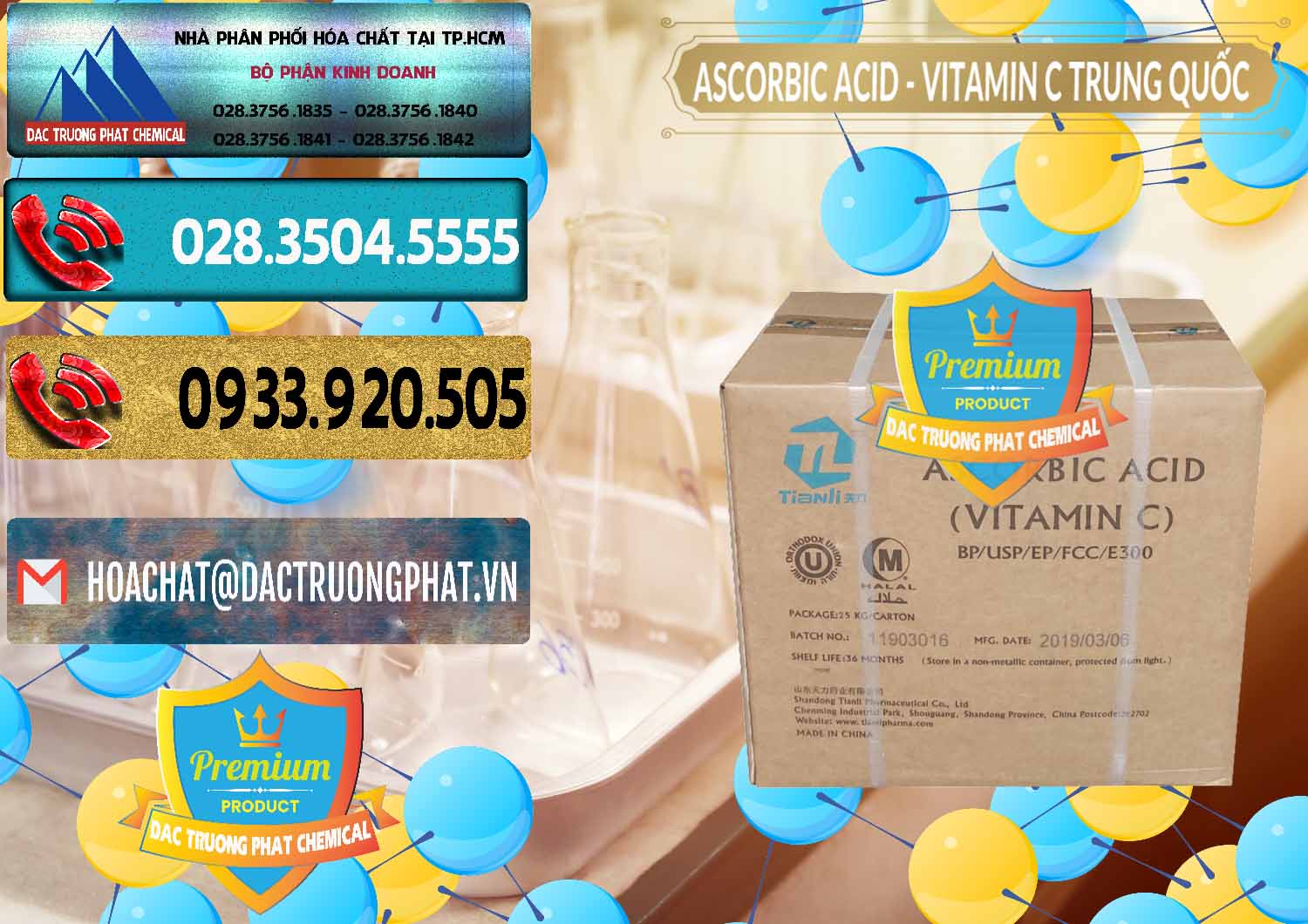 Công ty chuyên bán và phân phối Axit Ascorbic - Vitamin C Trung Quốc China - 0309 - Công ty chuyên kinh doanh và phân phối hóa chất tại TP.HCM - hoachatdetnhuom.com