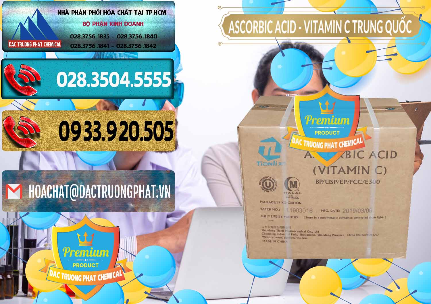 Nhà nhập khẩu & bán Axit Ascorbic - Vitamin C Trung Quốc China - 0309 - Nơi cung cấp - nhập khẩu hóa chất tại TP.HCM - hoachatdetnhuom.com