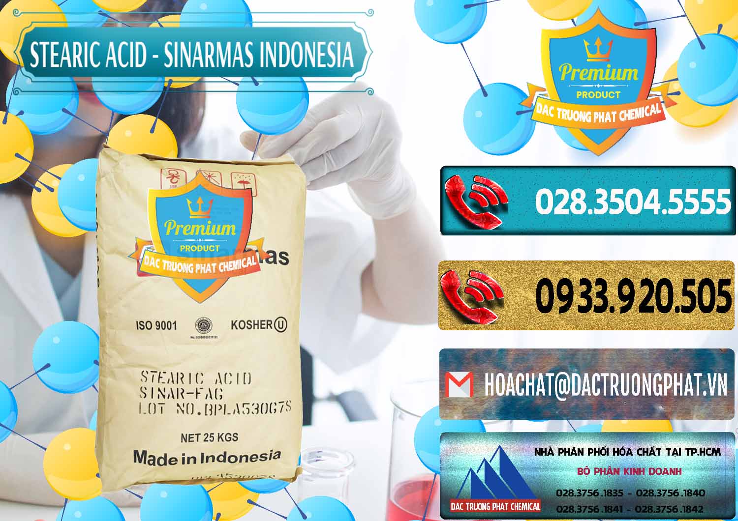Chuyên kinh doanh ( bán ) Axit Stearic - Stearic Acid Sinarmas Indonesia - 0389 - Cty bán _ phân phối hóa chất tại TP.HCM - hoachatdetnhuom.com
