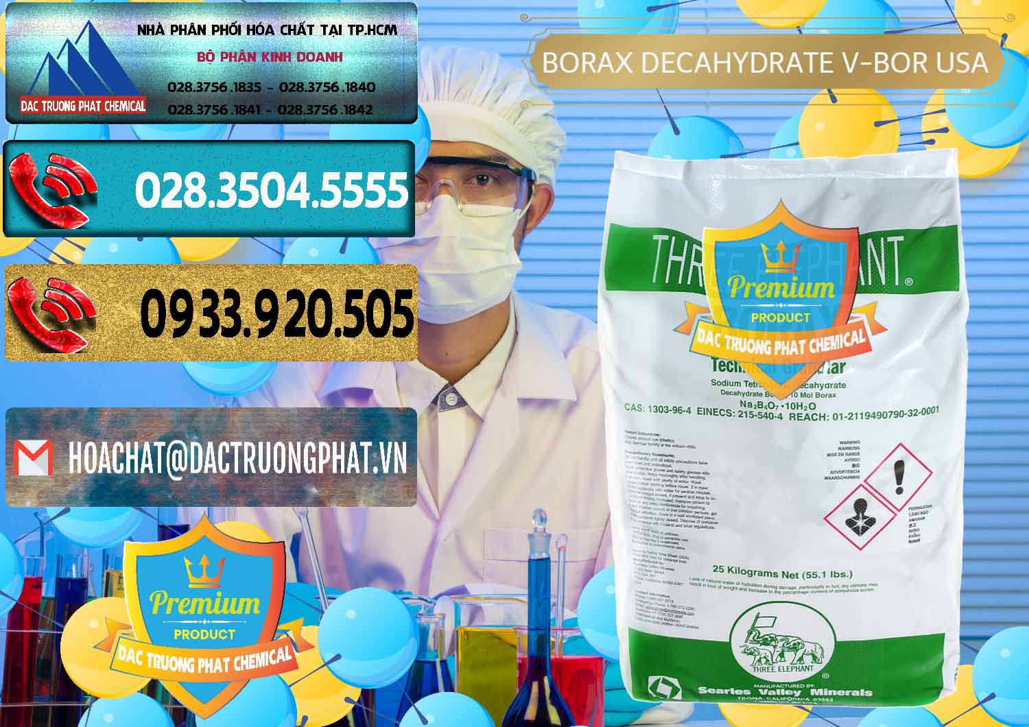 Nhà phân phối _ bán Borax Decahydrate NA2B4O7.10H2O Mỹ V-Bor Usa - 0032 - Đơn vị bán - cung cấp hóa chất tại TP.HCM - hoachatdetnhuom.com
