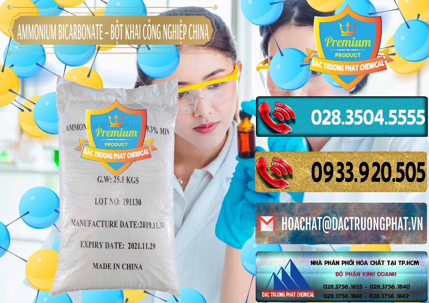 Cty kinh doanh & bán Ammonium Bicarbonate – Bột Khai Công Nghiệp Trung Quốc China - 0020 - Chuyên phân phối - cung ứng hóa chất tại TP.HCM - hoachatdetnhuom.com
