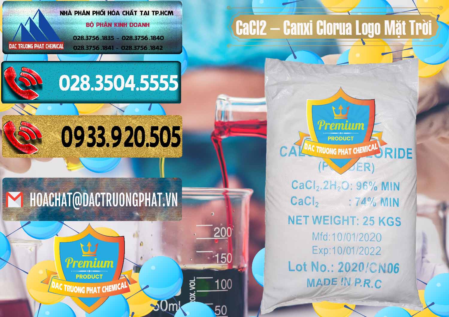 Nhà phân phối - bán CaCl2 – Canxi Clorua 96% Logo Mặt Trời Trung Quốc China - 0041 - Cty kinh doanh ( cung cấp ) hóa chất tại TP.HCM - hoachatdetnhuom.com