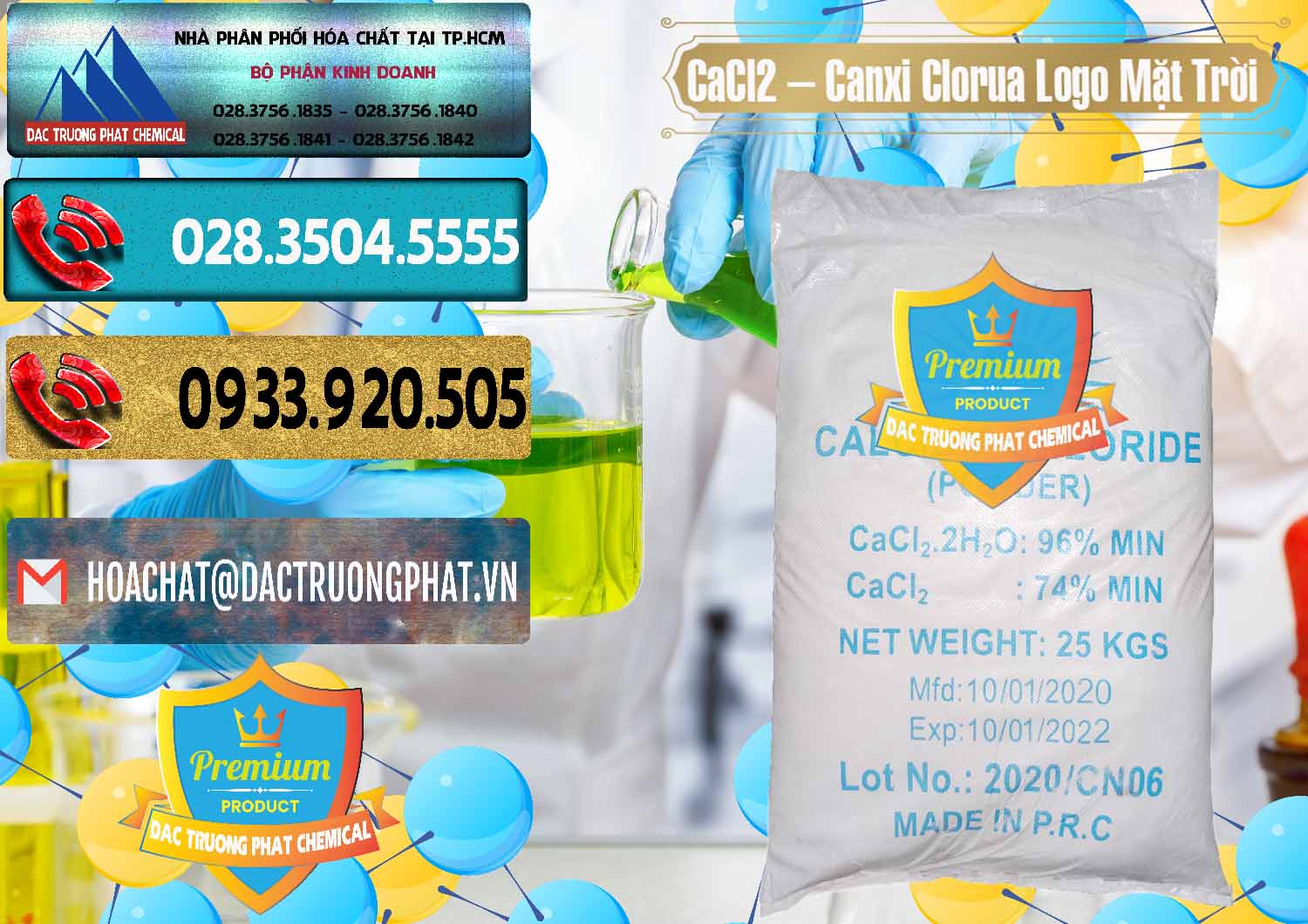 Cty chuyên bán ( cung cấp ) CaCl2 – Canxi Clorua 96% Logo Mặt Trời Trung Quốc China - 0041 - Nơi phân phối _ cung cấp hóa chất tại TP.HCM - hoachatdetnhuom.com