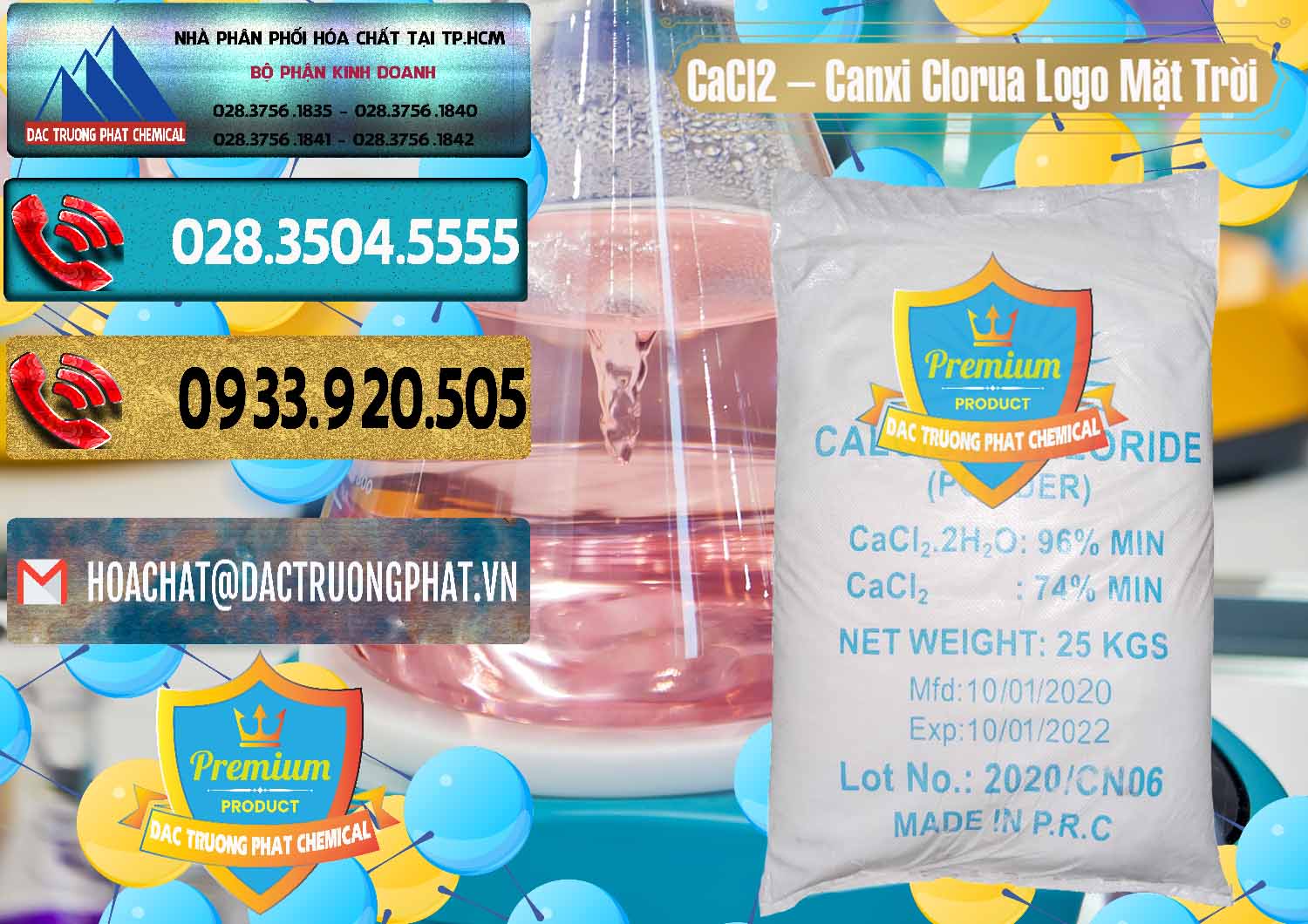 Đơn vị chuyên bán _ phân phối CaCl2 – Canxi Clorua 96% Logo Mặt Trời Trung Quốc China - 0041 - Phân phối ( cung cấp ) hóa chất tại TP.HCM - hoachatdetnhuom.com