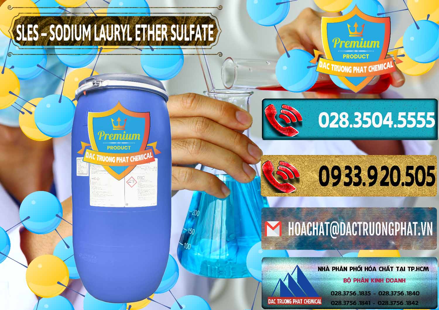 Cty chuyên cung cấp và bán Chất Tạo Bọt Sles - Sodium Lauryl Ether Sulphate Kao Indonesia - 0046 - Công ty chuyên cung cấp và bán hóa chất tại TP.HCM - hoachatdetnhuom.com