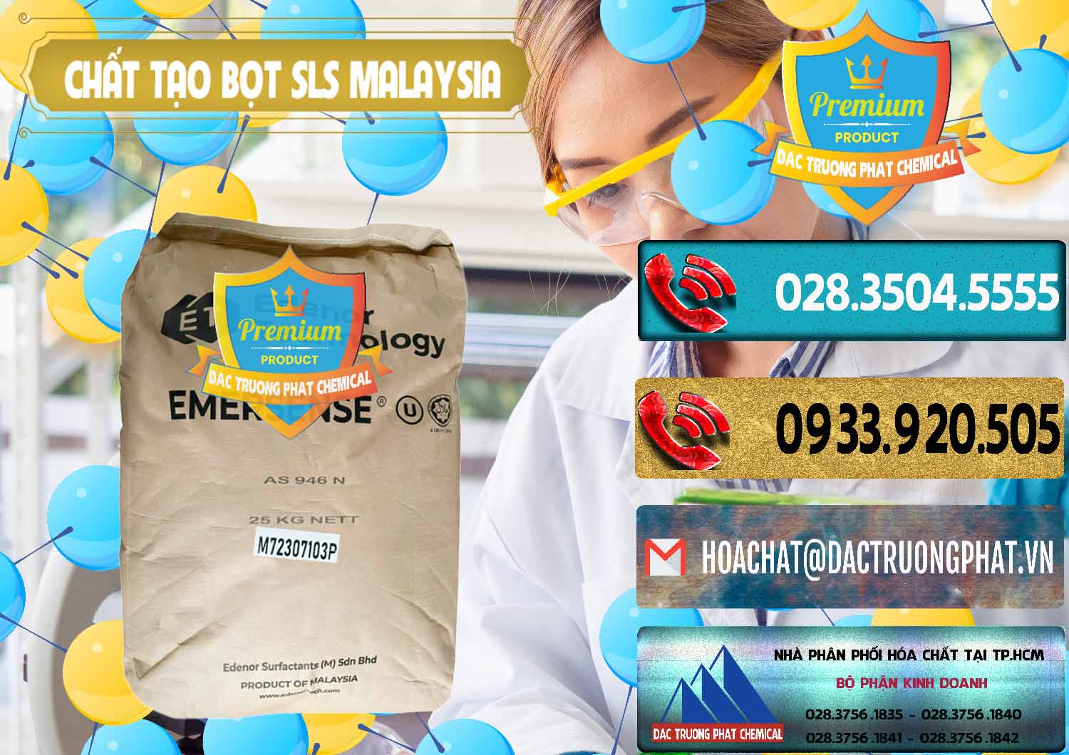 Cung cấp - bán Chất Tạo Bọt SLS Emersense Mã Lai Malaysia - 0381 - Đơn vị chuyên cung ứng và phân phối hóa chất tại TP.HCM - hoachatdetnhuom.com