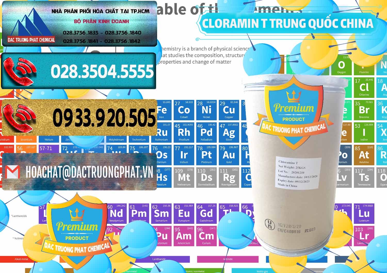 Bán và cung cấp Cloramin T Khử Trùng, Diệt Khuẩn Trung Quốc China - 0301 - Đơn vị chuyên bán _ phân phối hóa chất tại TP.HCM - hoachatdetnhuom.com