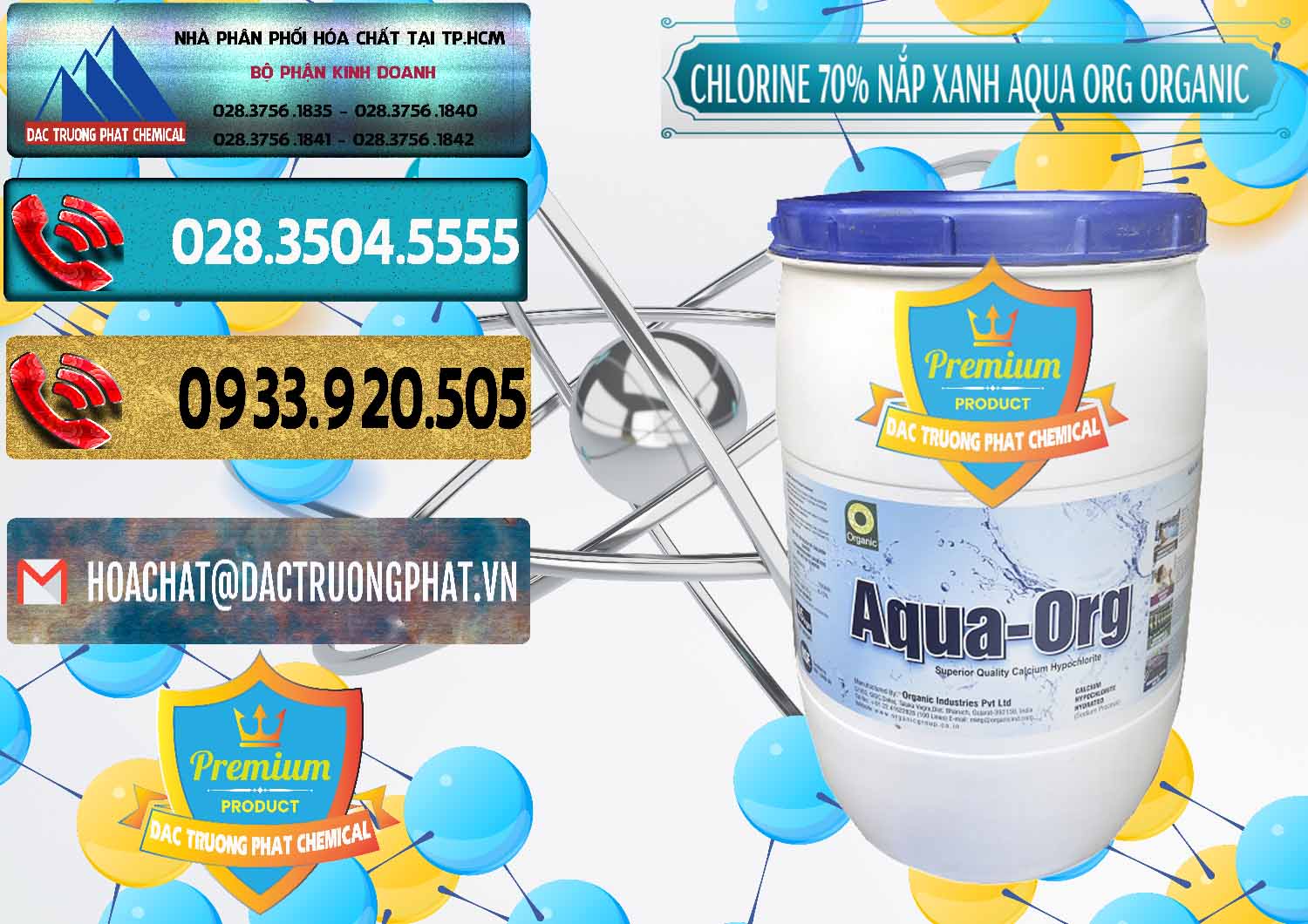 Công ty bán _ cung ứng Chlorine – Clorin 70% Thùng Tròn Nắp Xanh Aqua ORG Organic Ấn Độ India - 0247 - Nơi bán _ phân phối hóa chất tại TP.HCM - hoachatdetnhuom.com