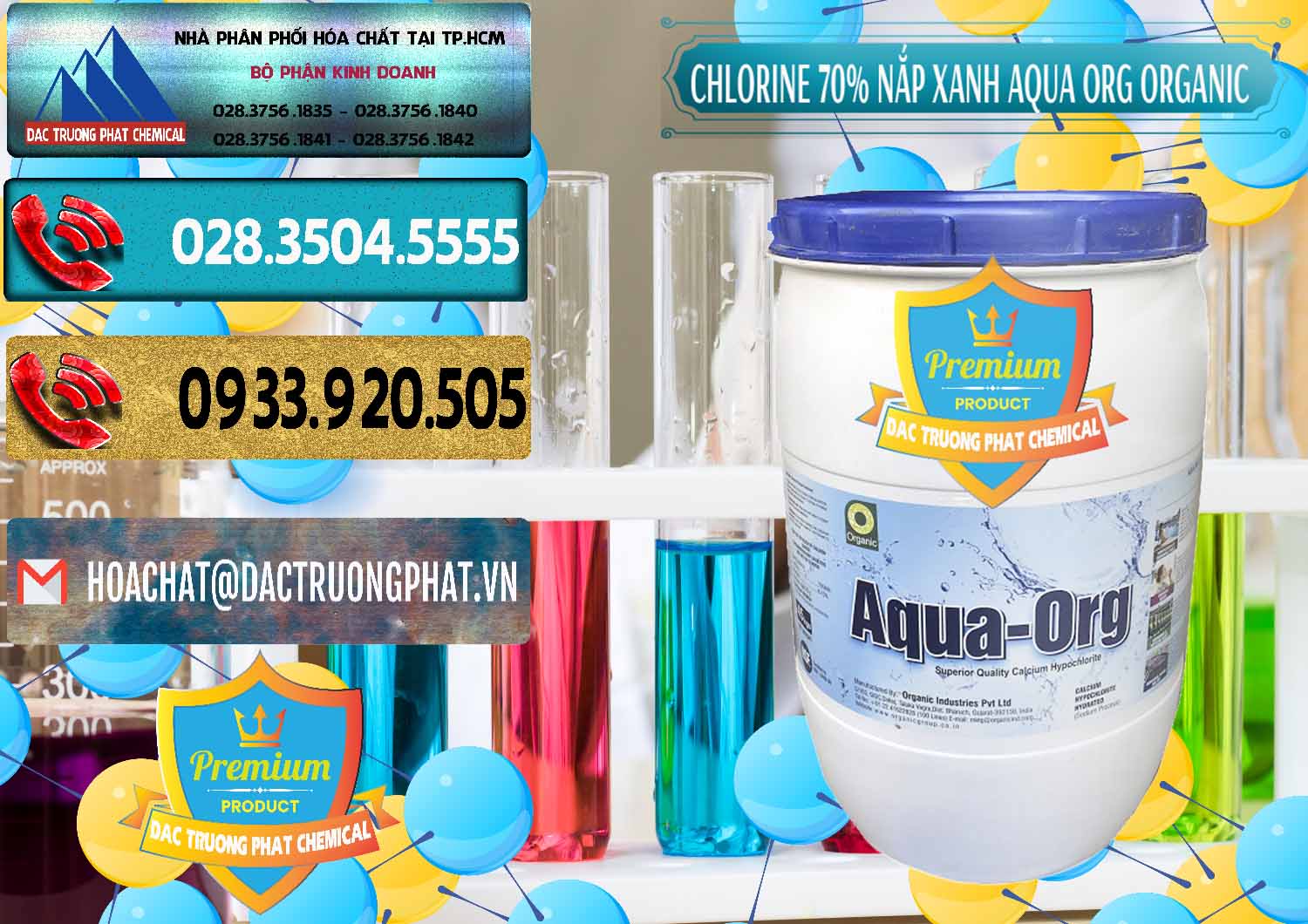 Công ty chuyên nhập khẩu & bán Chlorine – Clorin 70% Thùng Tròn Nắp Xanh Aqua ORG Organic Ấn Độ India - 0247 - Cty phân phối & cung cấp hóa chất tại TP.HCM - hoachatdetnhuom.com