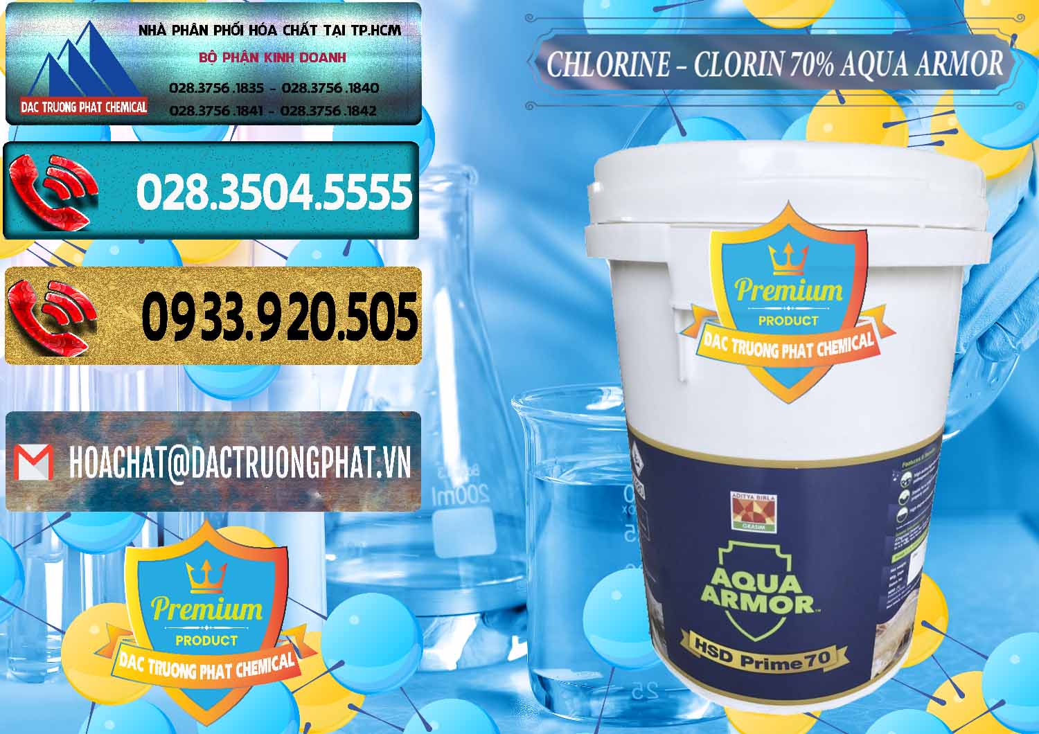 Đơn vị chuyên nhập khẩu _ bán Chlorine – Clorin 70% Aqua Armor Aditya Birla Grasim Ấn Độ India - 0241 - Cty chuyên cung cấp _ nhập khẩu hóa chất tại TP.HCM - hoachatdetnhuom.com