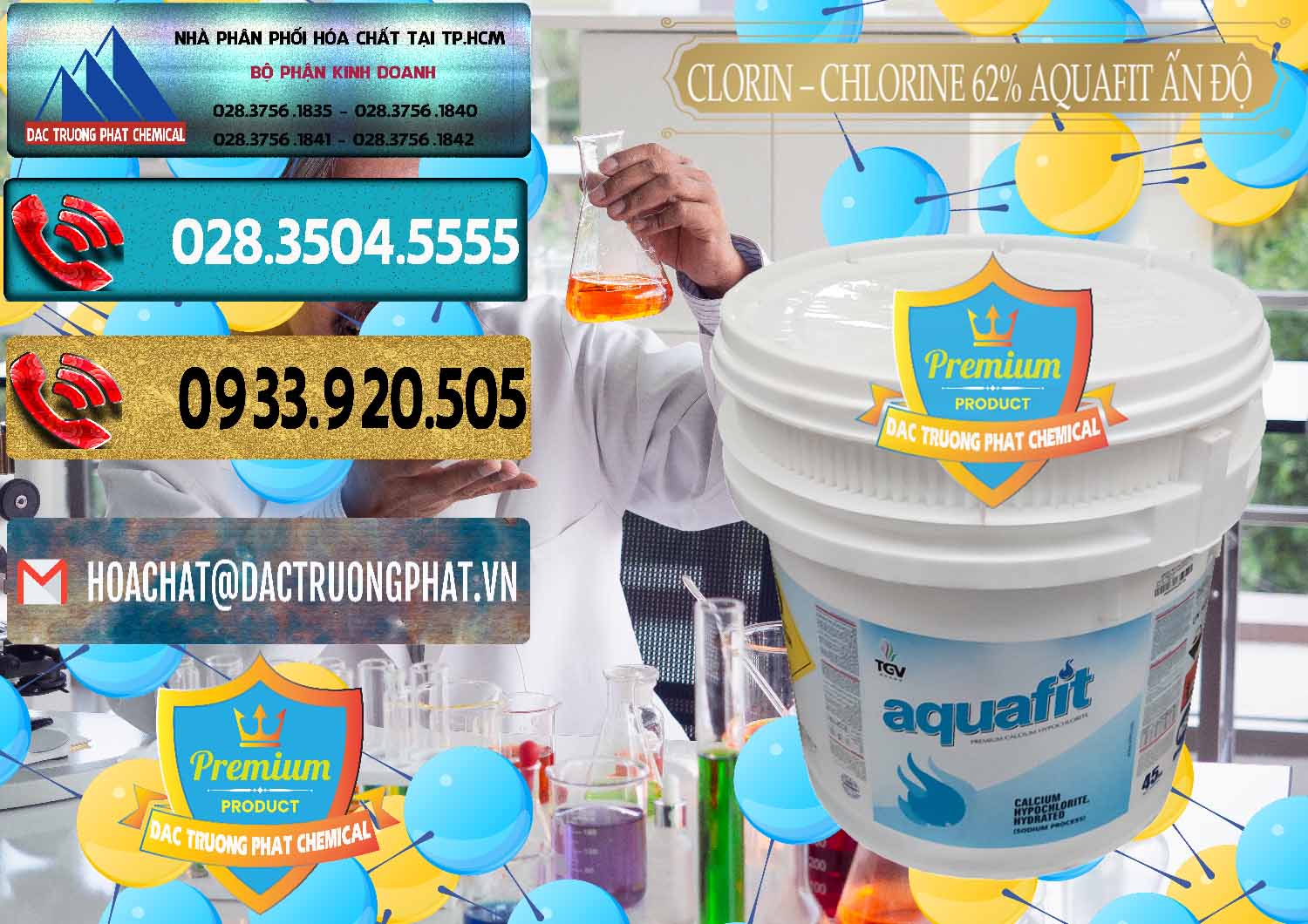 Công ty chuyên bán ( phân phối ) Clorin - Chlorine 62% Aquafit Thùng Lùn Ấn Độ India - 0057 - Chuyên cung cấp _ nhập khẩu hóa chất tại TP.HCM - hoachatdetnhuom.com