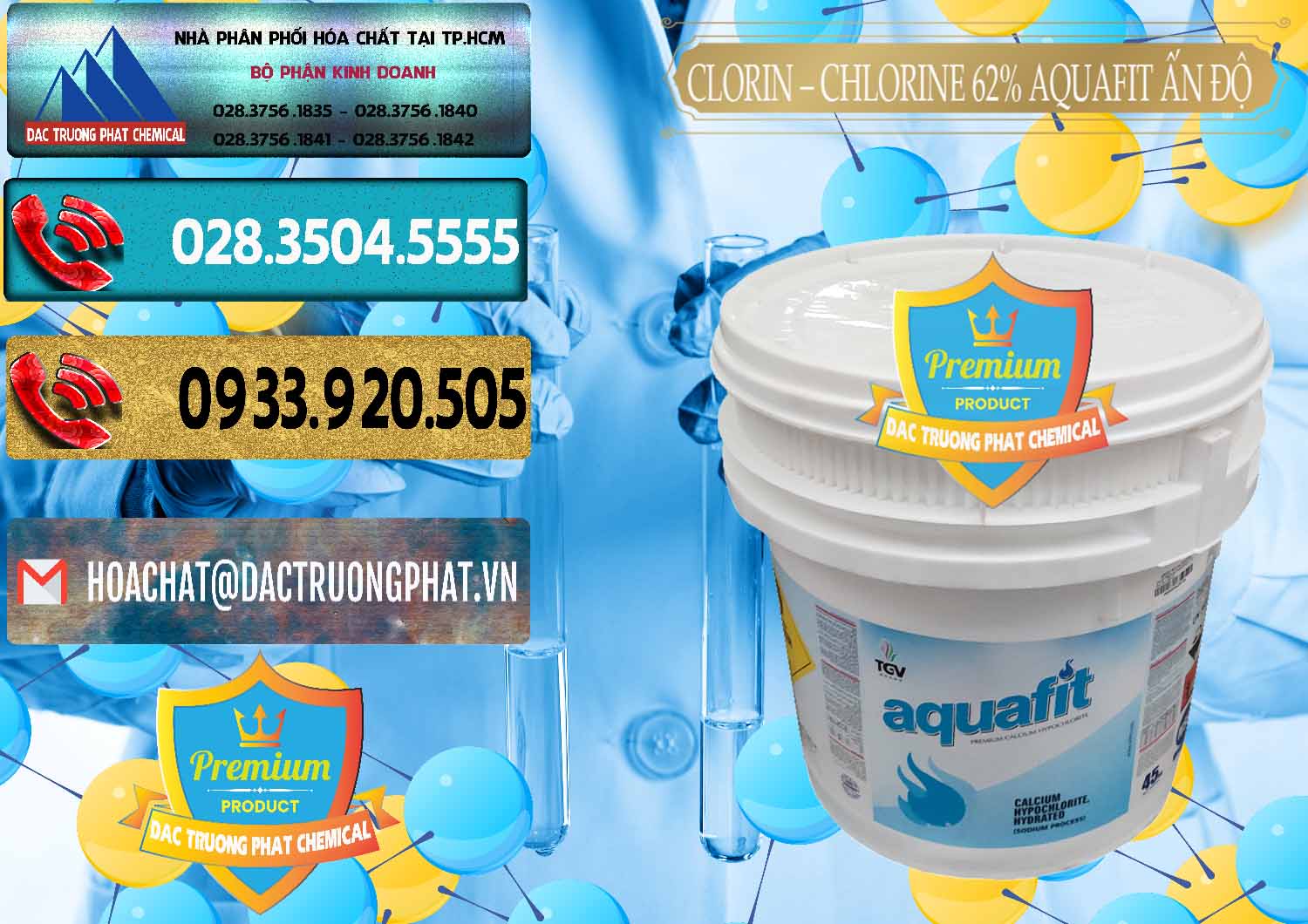 Nơi chuyên cung cấp - bán Clorin - Chlorine 62% Aquafit Thùng Lùn Ấn Độ India - 0057 - Công ty cung cấp và kinh doanh hóa chất tại TP.HCM - hoachatdetnhuom.com