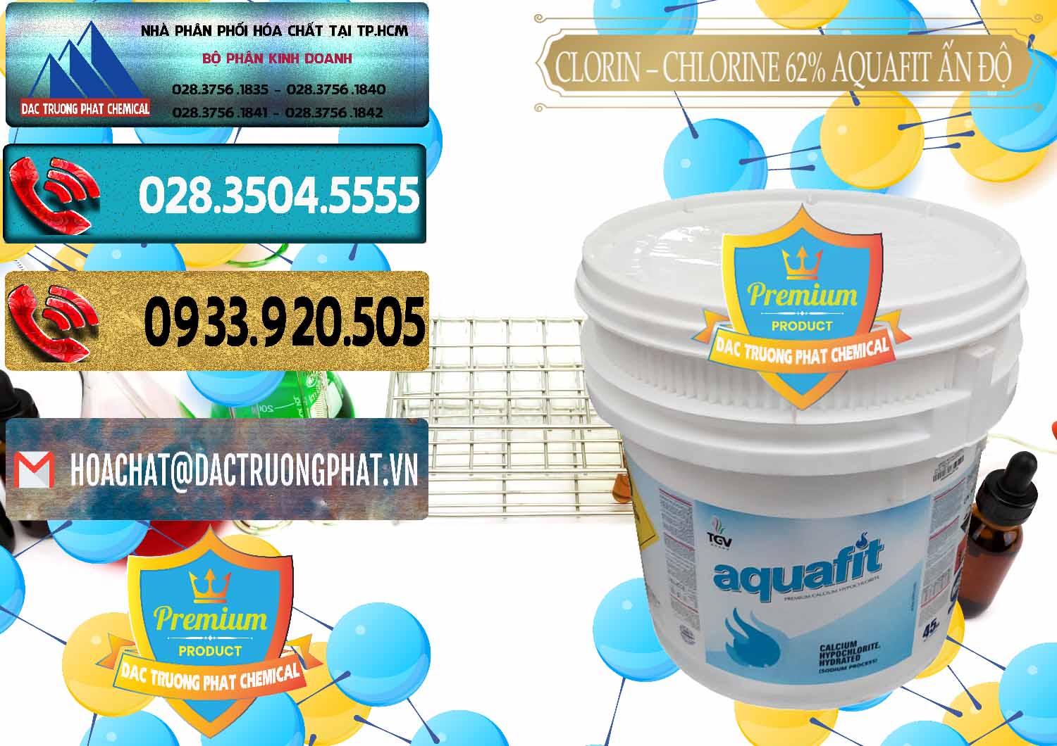 Cty chuyên kinh doanh _ bán Clorin - Chlorine 62% Aquafit Thùng Lùn Ấn Độ India - 0057 - Cty cung ứng - phân phối hóa chất tại TP.HCM - hoachatdetnhuom.com