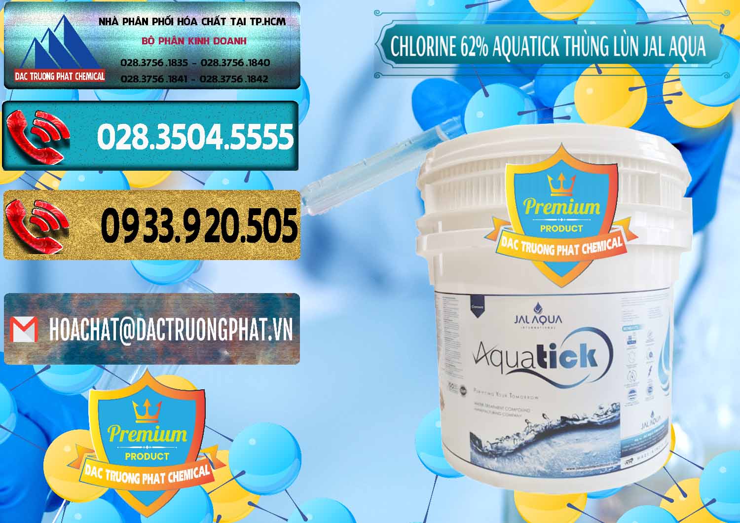 Cty chuyên nhập khẩu & bán Chlorine – Clorin 62% Aquatick Thùng Lùn Jal Aqua Ấn Độ India - 0238 - Cung cấp và nhập khẩu hóa chất tại TP.HCM - hoachatdetnhuom.com