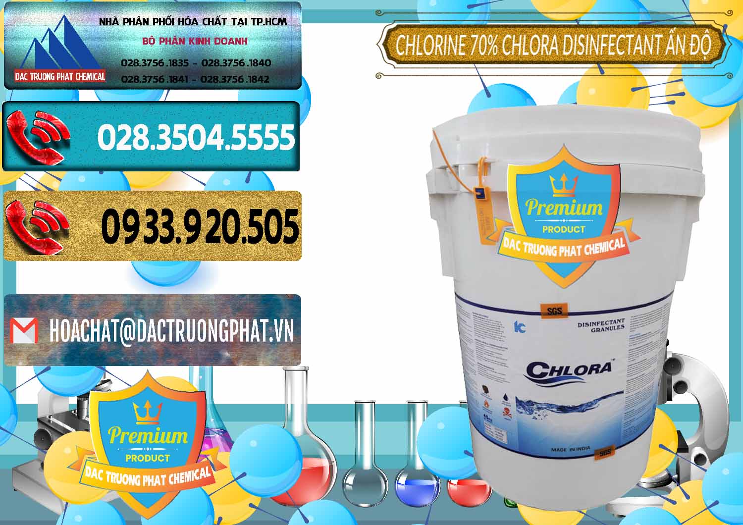 Cty nhập khẩu ( bán ) Chlorine – Clorin 70% Chlora Disinfectant Ấn Độ India - 0213 - Nơi cung cấp và kinh doanh hóa chất tại TP.HCM - hoachatdetnhuom.com