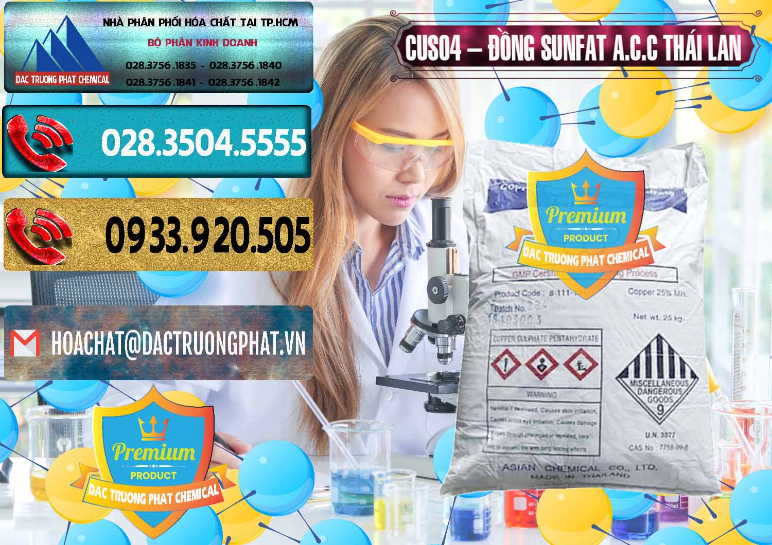Công ty bán - phân phối CuSO4 – Đồng Sunfat A.C.C Thái Lan - 0249 - Nơi phân phối ( nhập khẩu ) hóa chất tại TP.HCM - hoachatdetnhuom.com