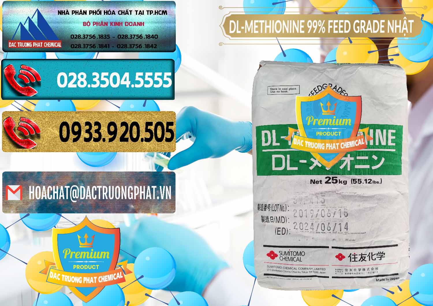 Đơn vị chuyên nhập khẩu ( bán ) DL-Methionine - C5H11NO2S Feed Grade Sumitomo Nhật Bản Japan - 0313 - Cty chuyên cung cấp _ kinh doanh hóa chất tại TP.HCM - hoachatdetnhuom.com