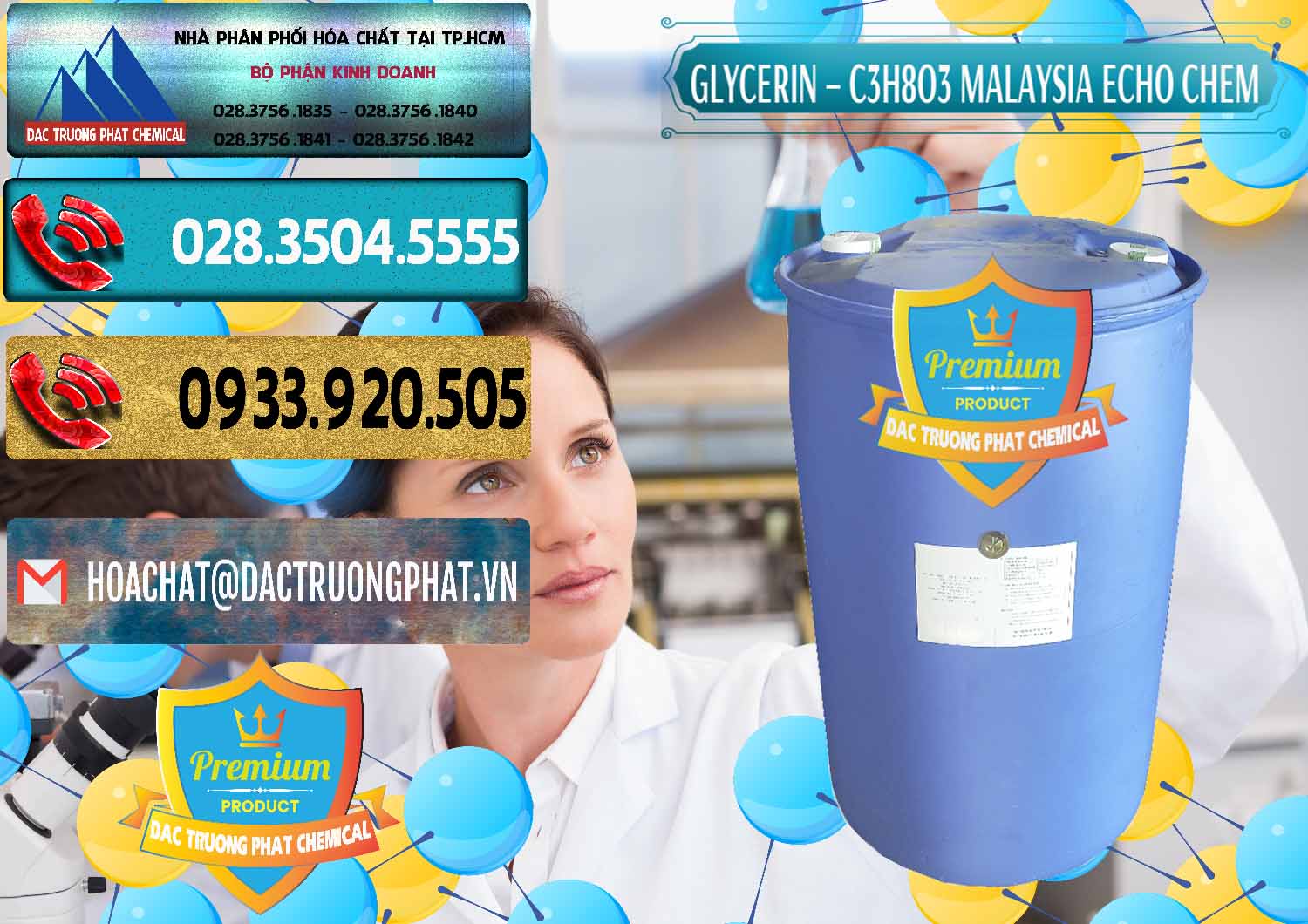 Cung cấp - bán Glycerin – C3H8O3 99.7% Echo Chem Malaysia - 0273 - Nơi chuyên phân phối - bán hóa chất tại TP.HCM - hoachatdetnhuom.com