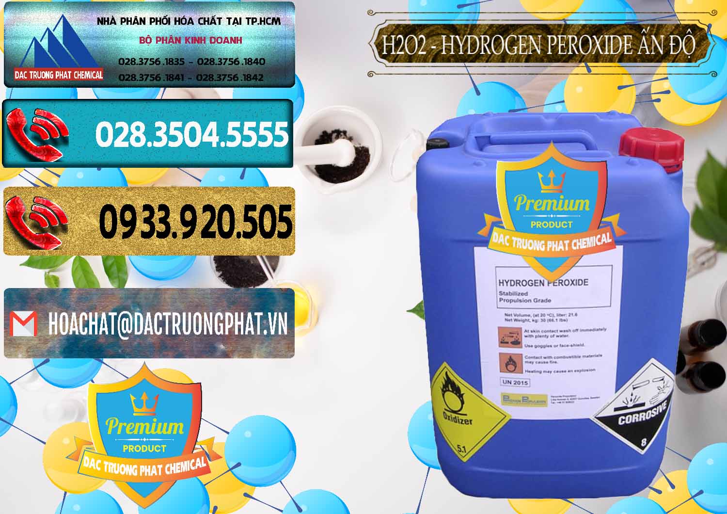 Cty phân phối ( bán ) H2O2 - Hydrogen Peroxide 50% Ấn Độ India - 0349 - Nơi bán & cung cấp hóa chất tại TP.HCM - hoachatdetnhuom.com