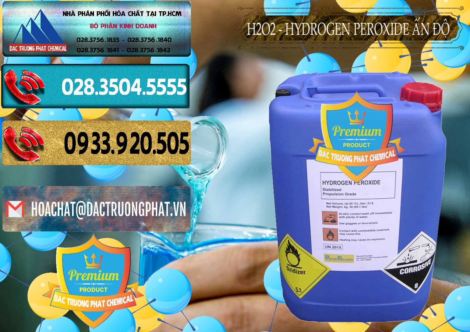 Nơi chuyên bán và phân phối H2O2 - Hydrogen Peroxide 50% Ấn Độ India - 0349 - Đơn vị kinh doanh & phân phối hóa chất tại TP.HCM - hoachatdetnhuom.com