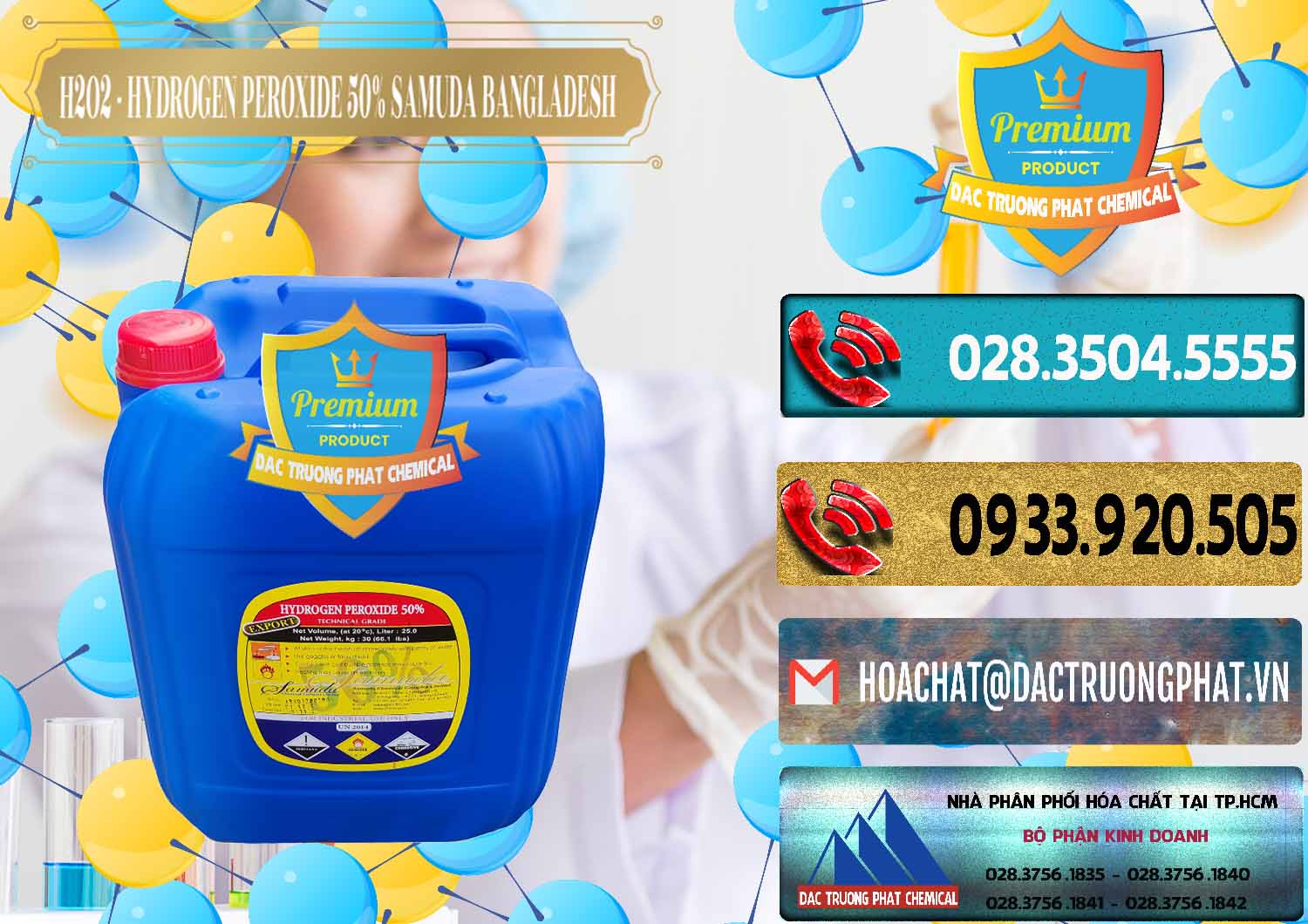 Đơn vị chuyên bán & cung ứng hóa chất H2O2 & H2O2 Dạng Nước 50% Samuda Bangladesh tại Cần Thơ Nhà cung cấp ( bán ) H2O2 - Hydrogen Peroxide 50% Samuda Bangladesh - 0077 - Cty chuyên kinh doanh - phân phối hóa chất tại TP.HCM - hoachatdetnhuom.com