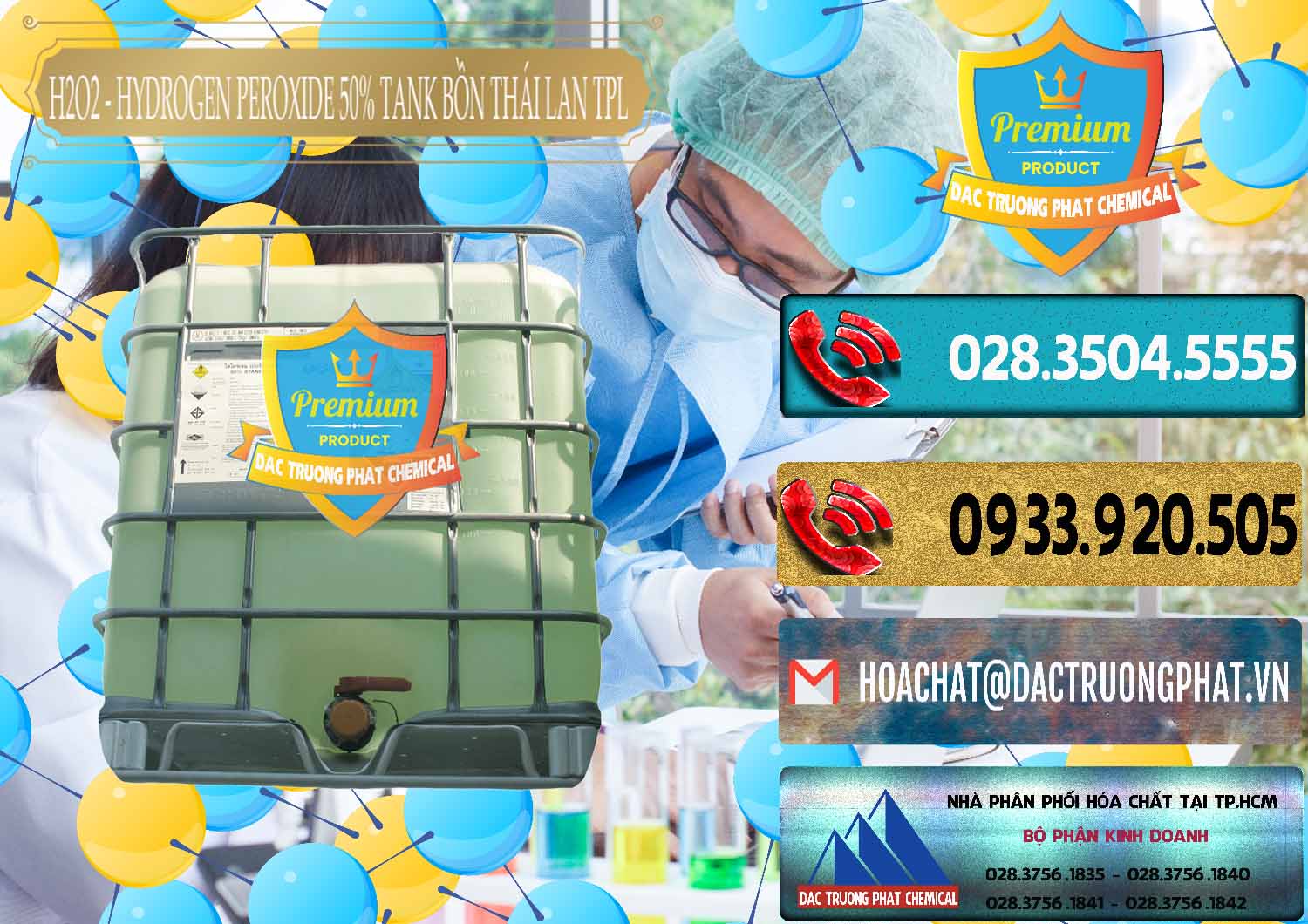 Công ty phân phối và bán hóa chất Liquid Hydrogen Dioxide × H2O2 50% Tank IBC Bồn Thái Lan TPL Nơi bán H2O2 - Hydrogen Peroxide 50% Tank IBC Bồn Thái Lan TPL - 0073 - Chuyên phân phối & cung cấp hóa chất tại TP.HCM - hoachatdetnhuom.com