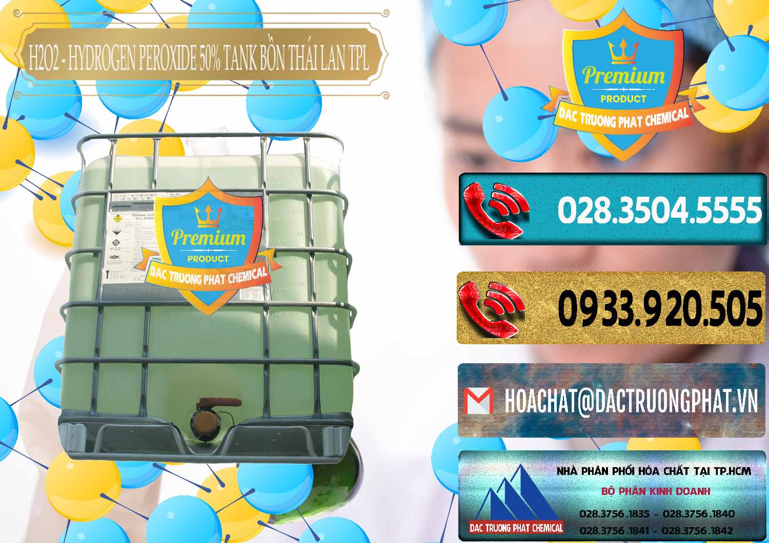 Nơi chuyên bán > phân phối Nước Hydro Peroxid * Oxy Già 50% Tank IBC Bồn Thái Lan TPL Chuyên nhập khẩu - bán H2O2 - Hydrogen Peroxide 50% Tank IBC Bồn Thái Lan TPL - 0073 - Nơi cung cấp & kinh doanh hóa chất tại TP.HCM - hoachatdetnhuom.com