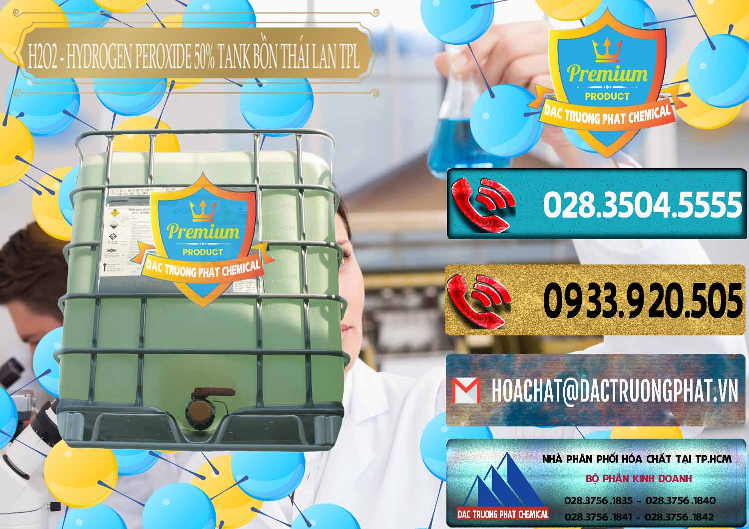 Cty bán ( cung ứng ) Hydrogen Dioxide Lỏng > H2O2 50% Tank IBC Bồn Thái Lan TPL tại Long An Công ty chuyên kinh doanh & bán H2O2 - Hydrogen Peroxide 50% Tank IBC Bồn Thái Lan TPL - 0073 - Công ty chuyên nhập khẩu và phân phối hóa chất tại TP.HCM - hoachatdetnhuom.com