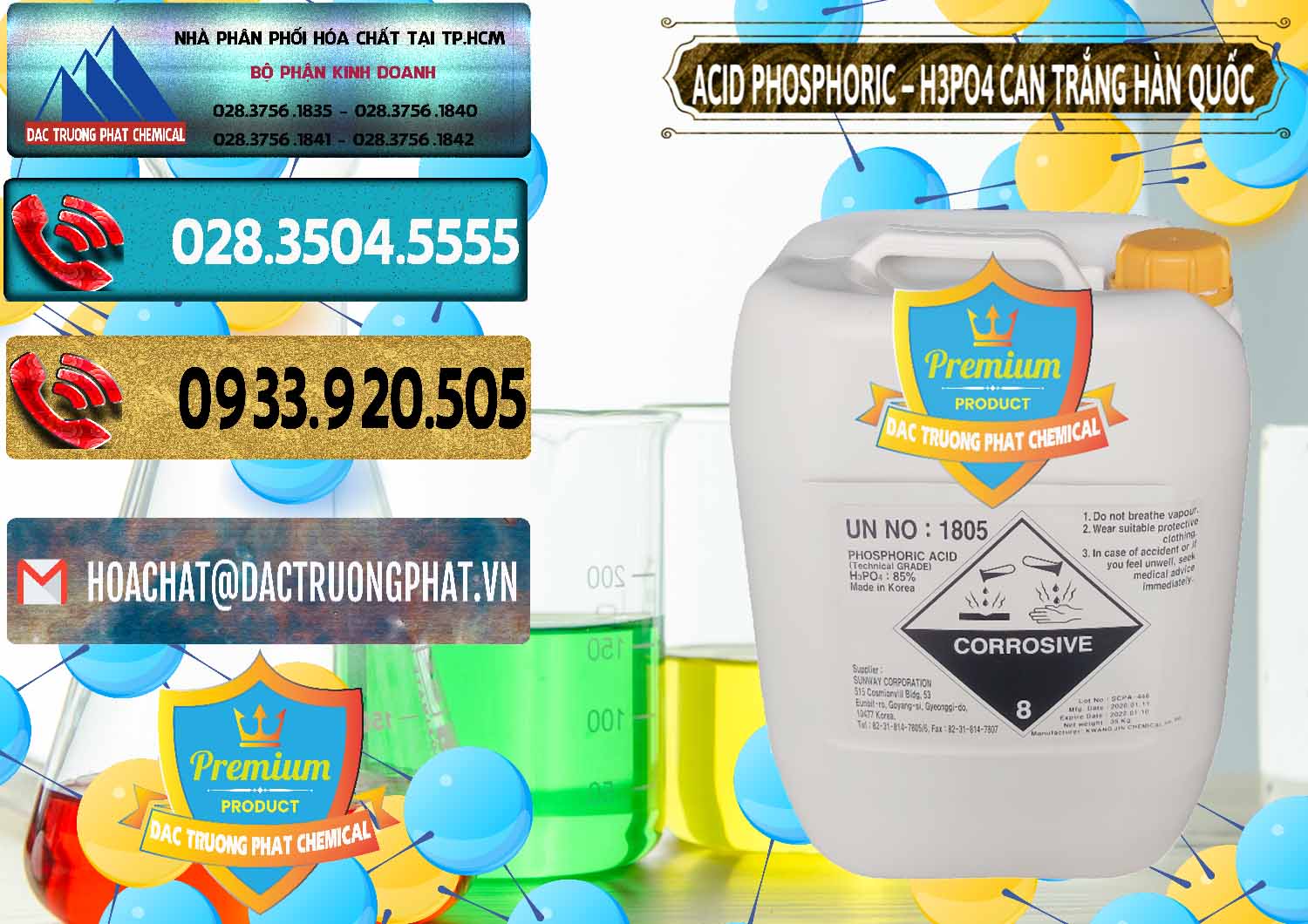 Nhà nhập khẩu & bán Acid Phosphoric - Axit Phosphoric H3PO4 Can Trắng Hàn Quốc Korea - 0017 - Chuyên phân phối và kinh doanh hóa chất tại TP.HCM - hoachatdetnhuom.com