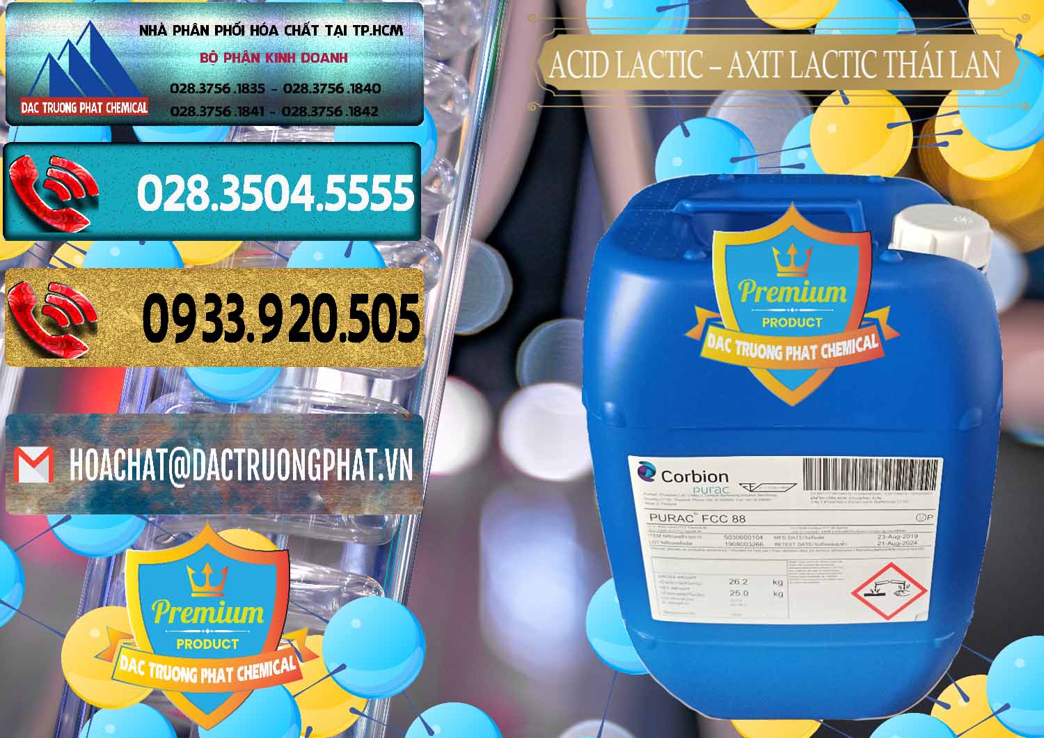Cty chuyên phân phối _ bán Acid Lactic – Axit Lactic Thái Lan Purac FCC 88 - 0012 - Đơn vị chuyên cung ứng và phân phối hóa chất tại TP.HCM - hoachatdetnhuom.com