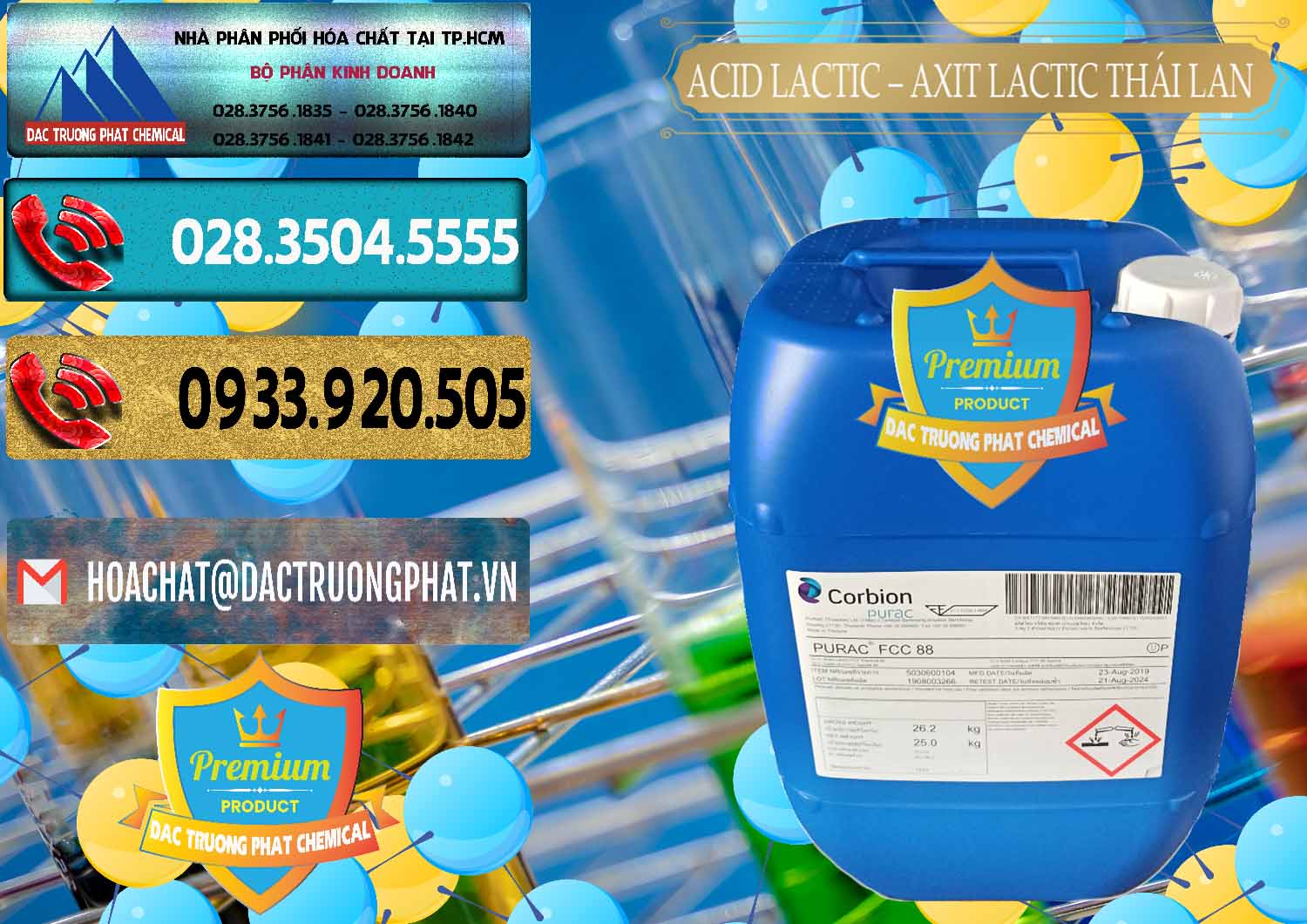 Chuyên nhập khẩu ( bán ) Acid Lactic – Axit Lactic Thái Lan Purac FCC 88 - 0012 - Cty cung cấp và nhập khẩu hóa chất tại TP.HCM - hoachatdetnhuom.com
