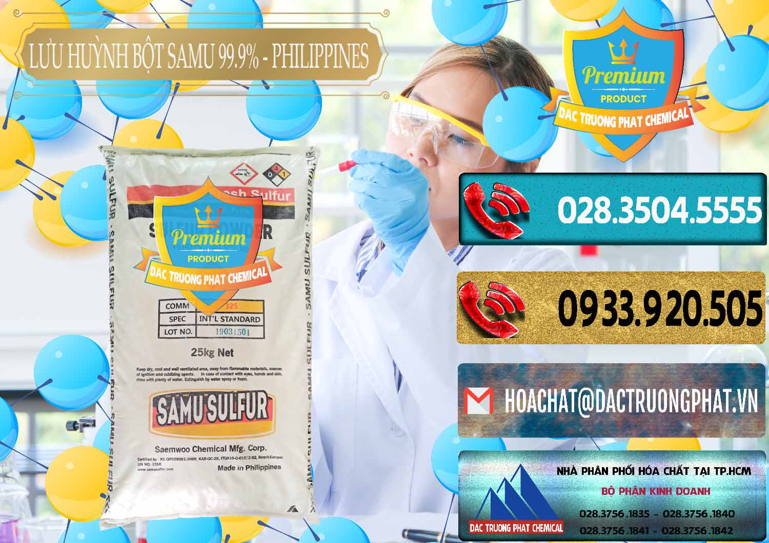 Nơi chuyên phân phối và bán Lưu huỳnh Bột - Sulfur Powder Samu Philippines - 0201 - Đơn vị chuyên phân phối & nhập khẩu hóa chất tại TP.HCM - hoachatdetnhuom.com