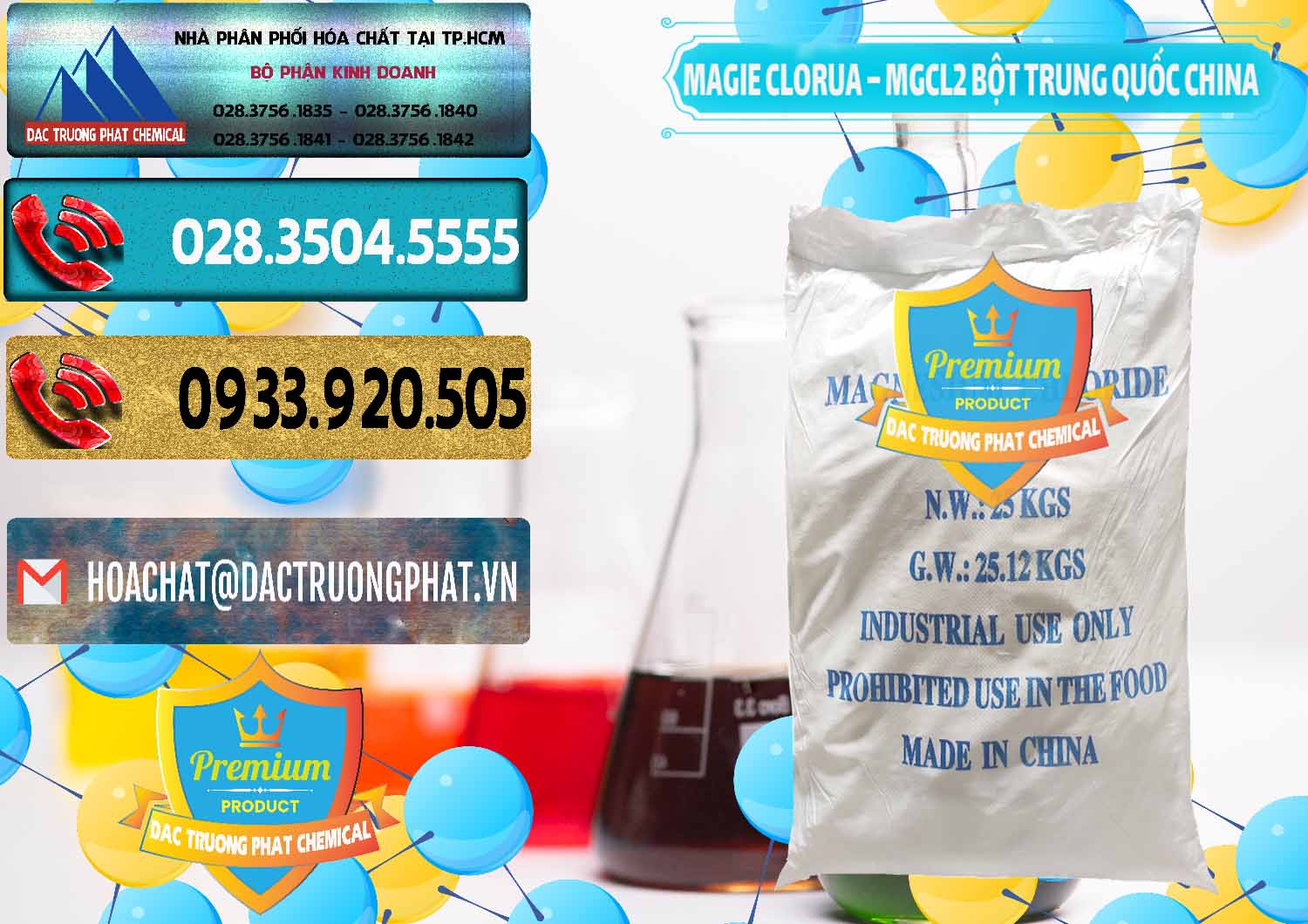 Cty cung ứng ( bán ) Magie Clorua – MGCL2 96% Dạng Bột Bao Chữ Xanh Trung Quốc China - 0207 - Nơi nhập khẩu _ cung cấp hóa chất tại TP.HCM - hoachatdetnhuom.com
