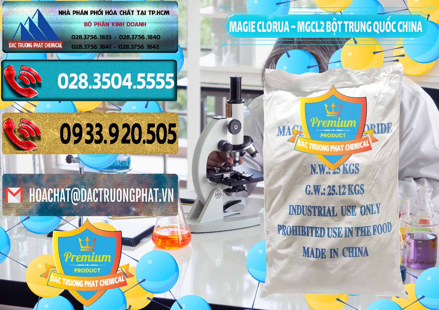 Công ty nhập khẩu ( bán ) Magie Clorua – MGCL2 96% Dạng Bột Bao Chữ Xanh Trung Quốc China - 0207 - Nhà cung ứng & phân phối hóa chất tại TP.HCM - hoachatdetnhuom.com