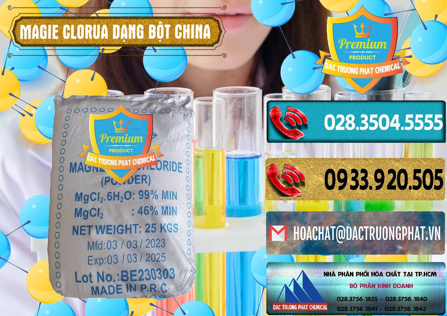 Nơi chuyên cung cấp ( bán ) Magie Clorua – MGCL2 96% Dạng Bột Logo Kim Cương Trung Quốc China - 0387 - Cty chuyên kinh doanh - phân phối hóa chất tại TP.HCM - hoachatdetnhuom.com