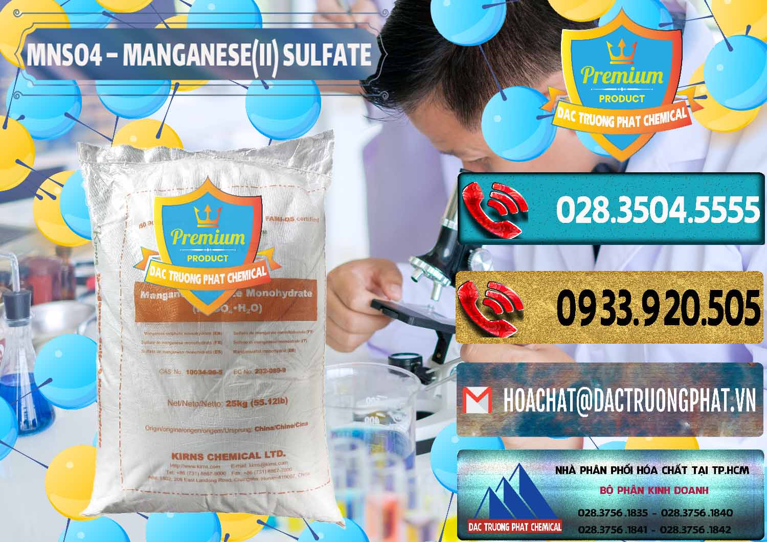 Cty chuyên cung cấp & bán MNSO4 – Manganese (II) Sulfate Kirns Trung Quốc China - 0095 - Đơn vị nhập khẩu ( cung cấp ) hóa chất tại TP.HCM - hoachatdetnhuom.com