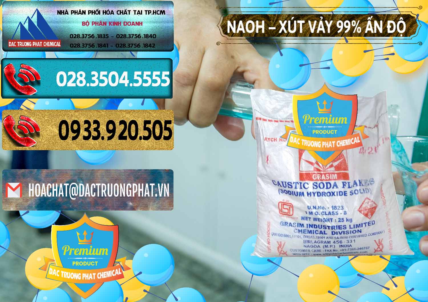 Nơi nhập khẩu _ bán Xút Vảy - NaOH Vảy 99% Aditya Birla Grasim Ấn Độ India - 0171 - Cung cấp & phân phối hóa chất tại TP.HCM - hoachatdetnhuom.com