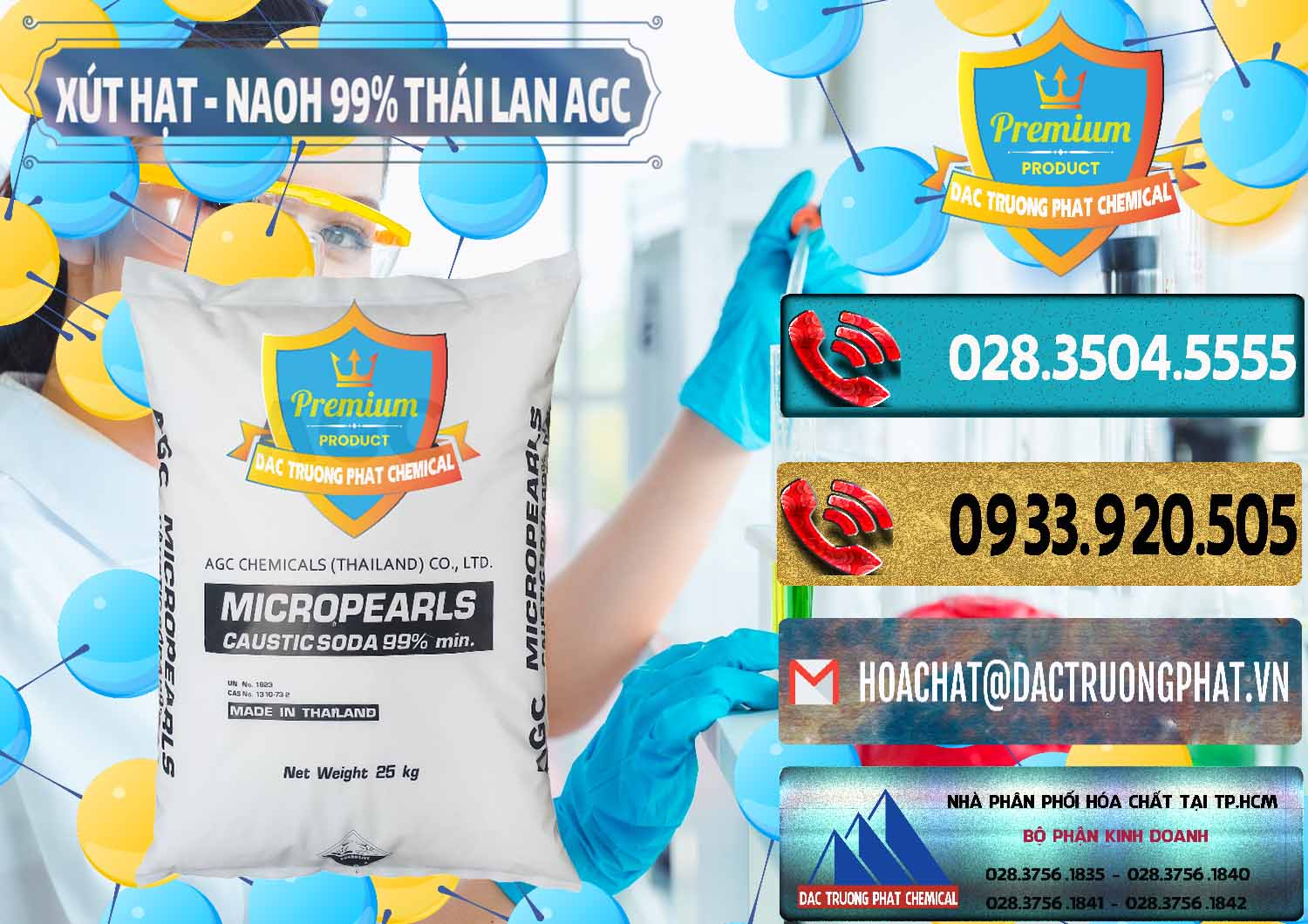 Chuyên bán - cung ứng Xút Hạt - NaOH Bột 99% AGC Thái Lan - 0168 - Nhà phân phối & cung ứng hóa chất tại TP.HCM - hoachatdetnhuom.com